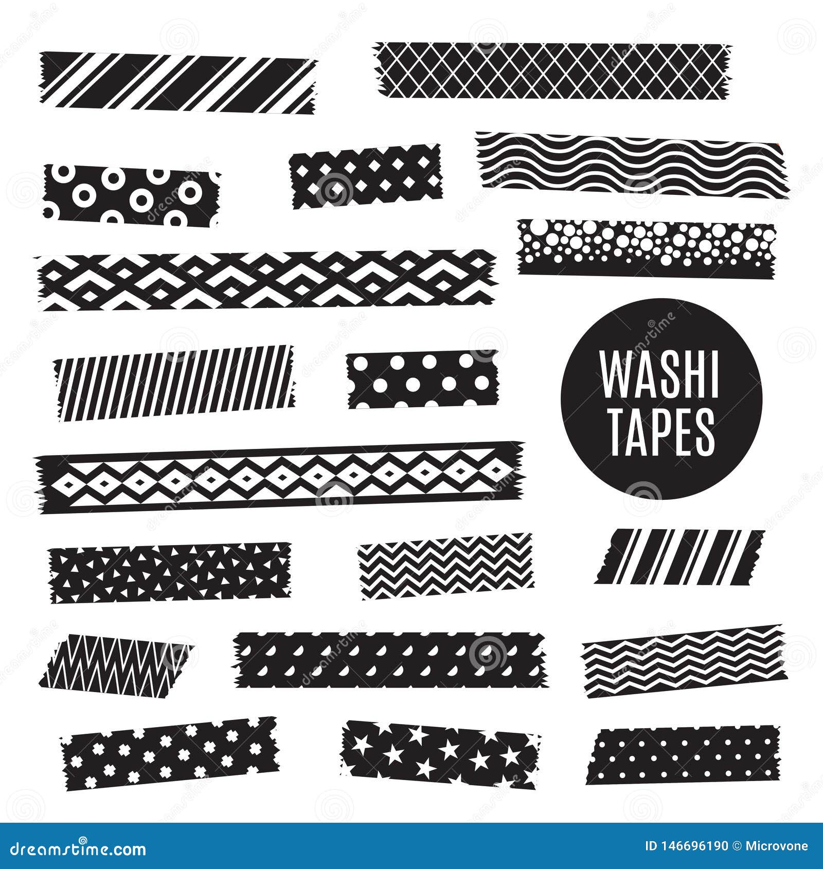 Black & White Skinny Washi Tape