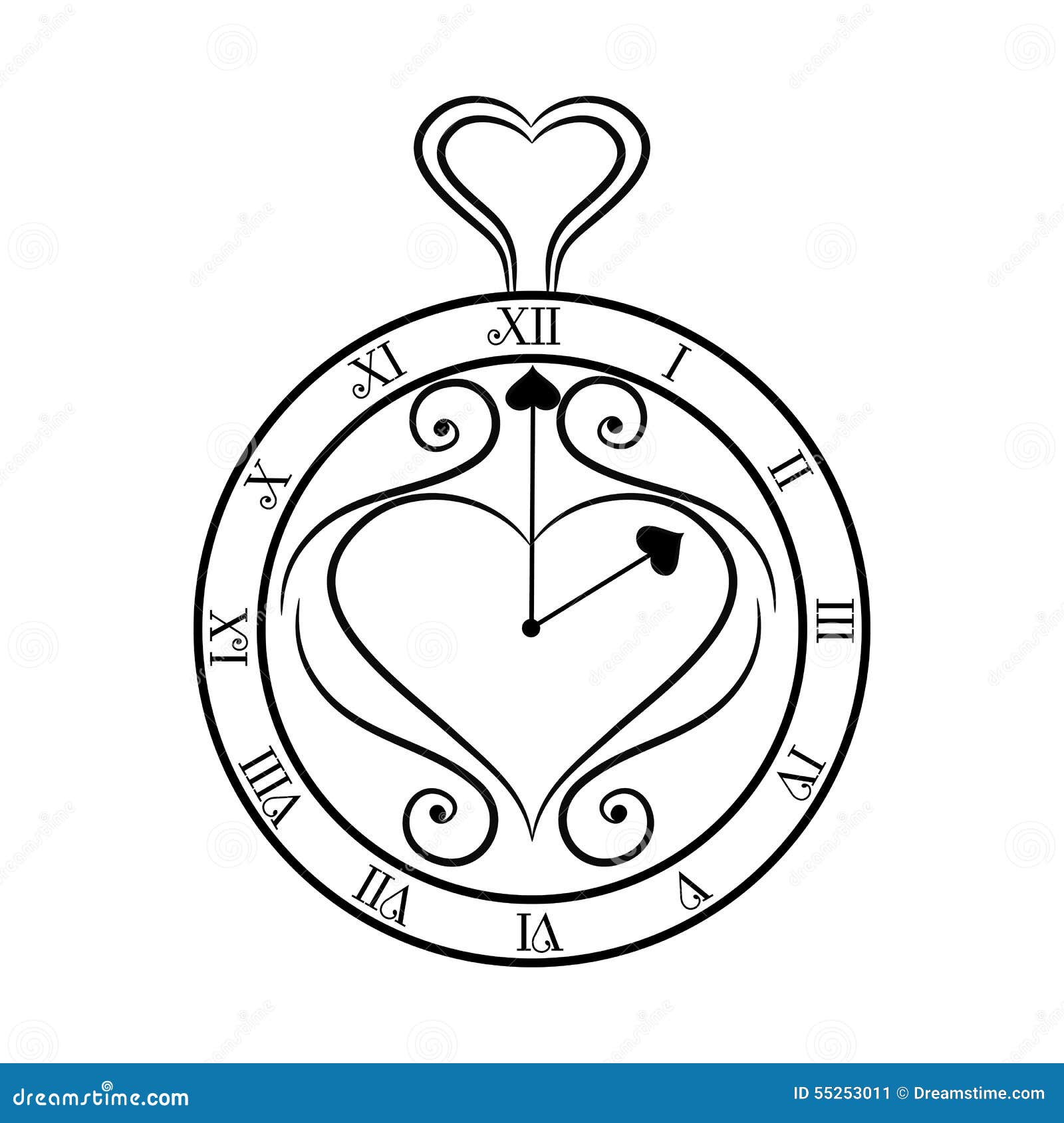 Black And White Watch On A White Background Stock Vector Image 55253011