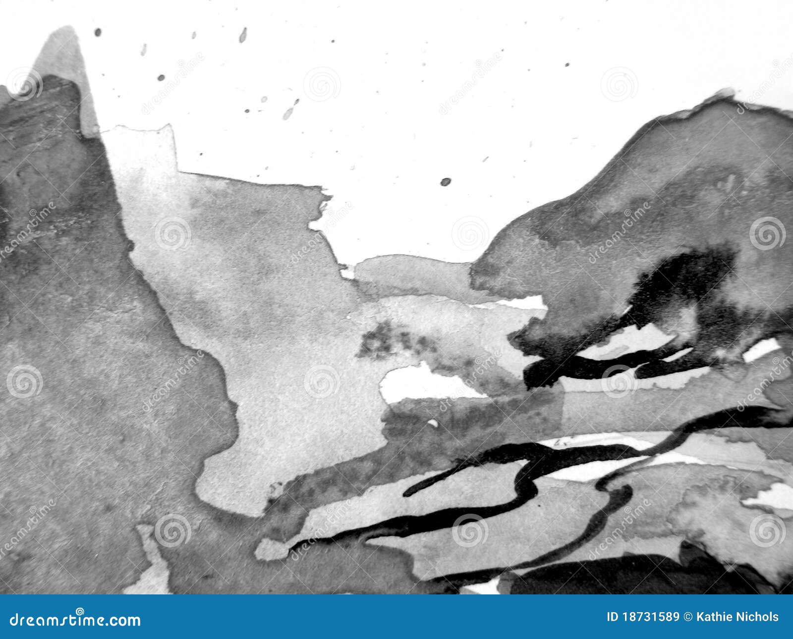 Black & White Watercolor Background 4 Stock Image Image of gray