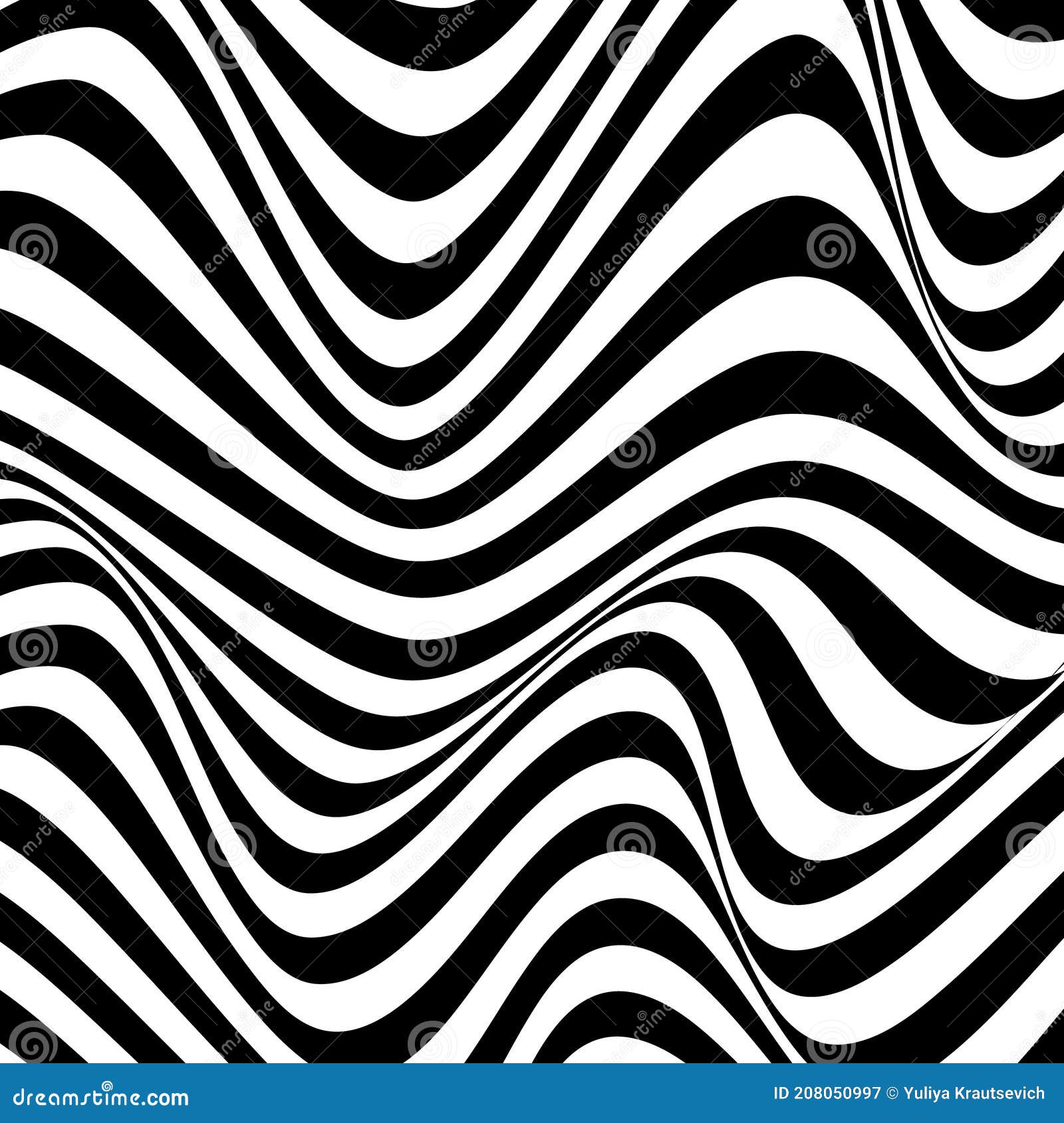 Black and White Waves Abstract Background. Optical Art. Vector Stock Vector  - Illustration of decoration, dynamic: 208050997