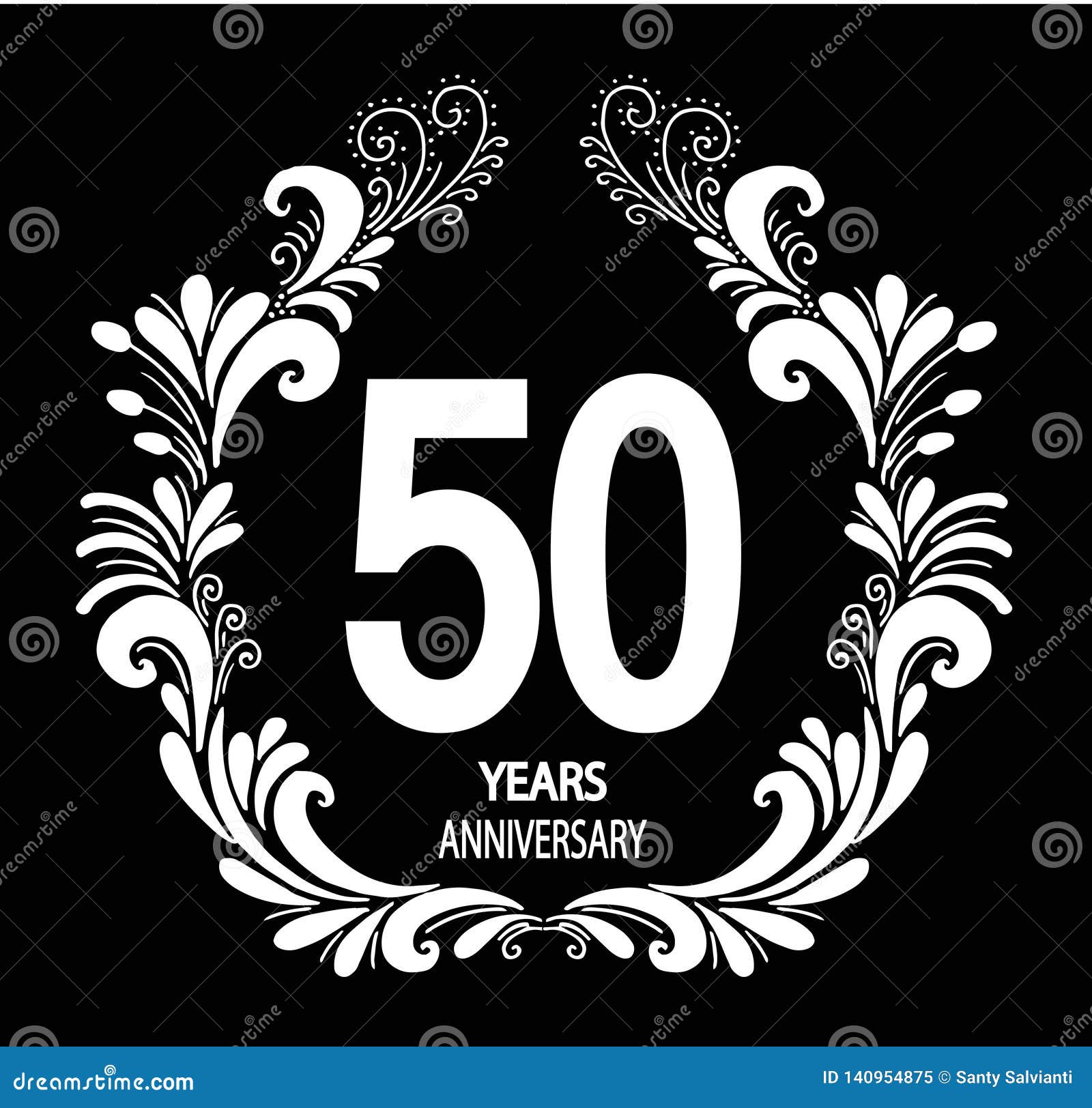 50 Year Anniversary Celebration Card - Vector Stock Illustration ...