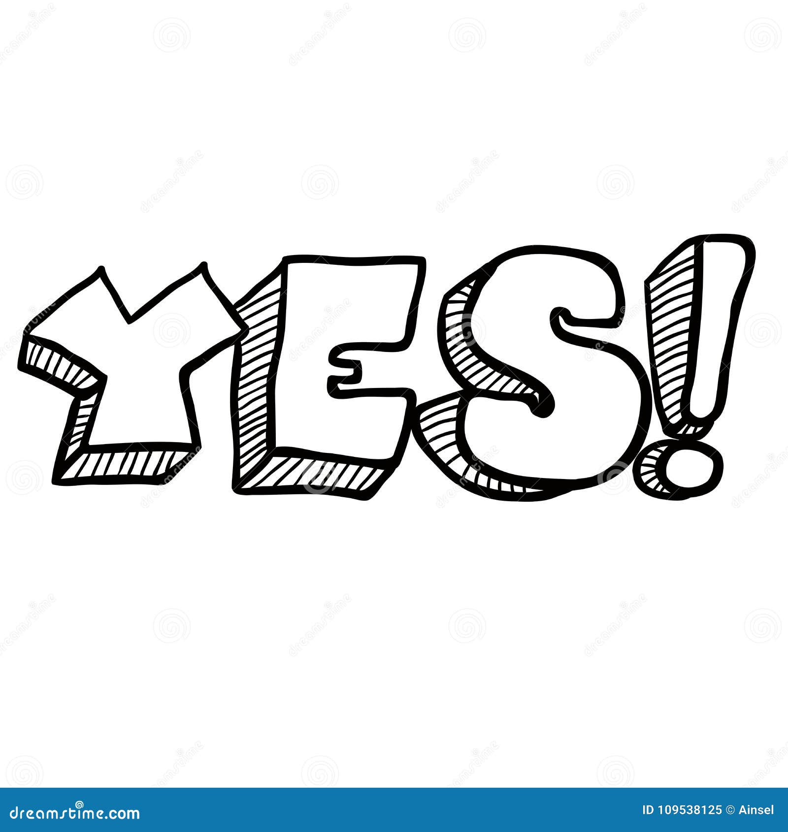 Black and white yes word stock illustration. Illustration of voting