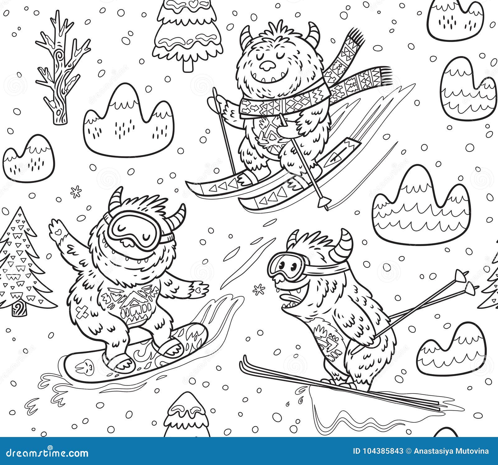 Cute Yeti Coloring Pages