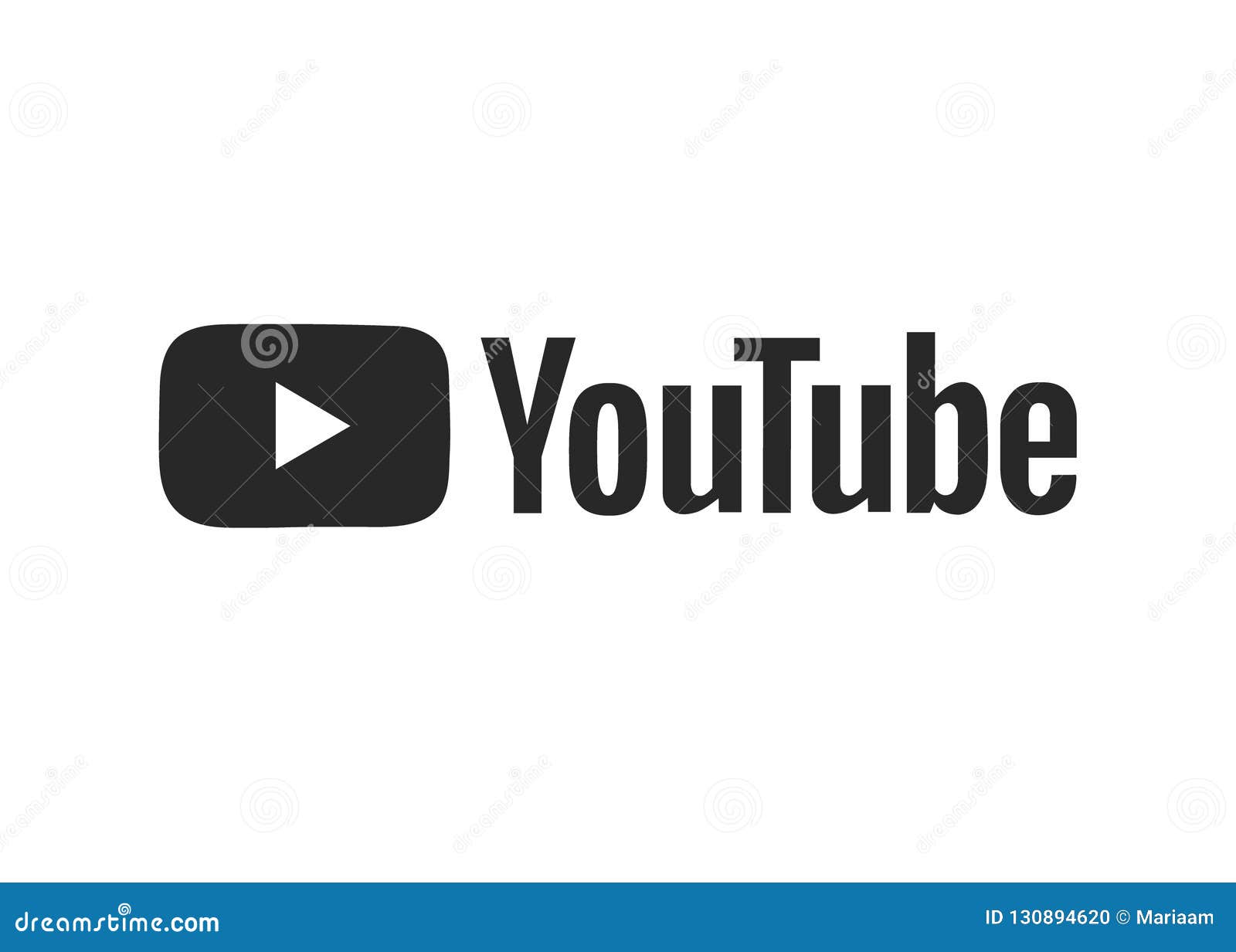 Black And White Youtube Logo Neutral Flat Logo Design Vector