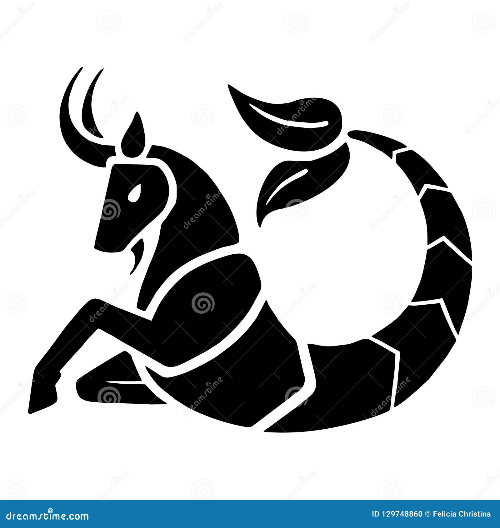 Zodiac Symbols - Capricorn stock illustration. Illustration of cancer ...