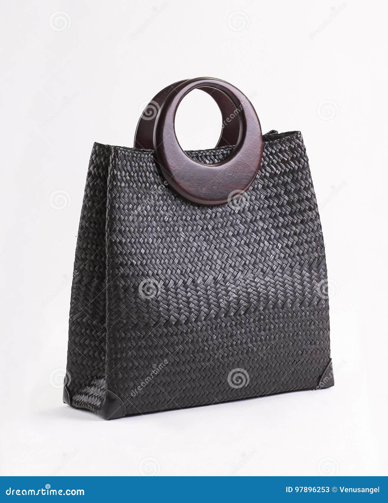 black wicker handbag