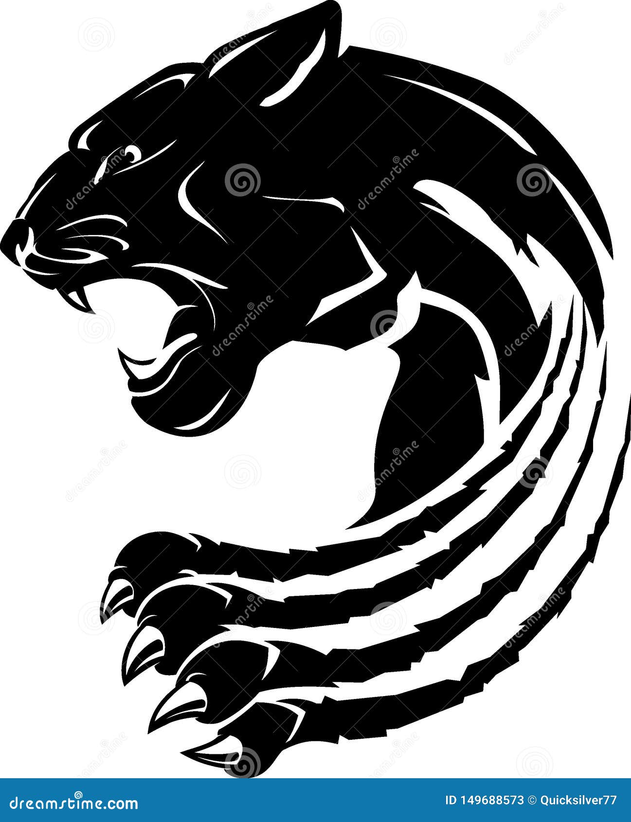 black wild panther abstract silhouette