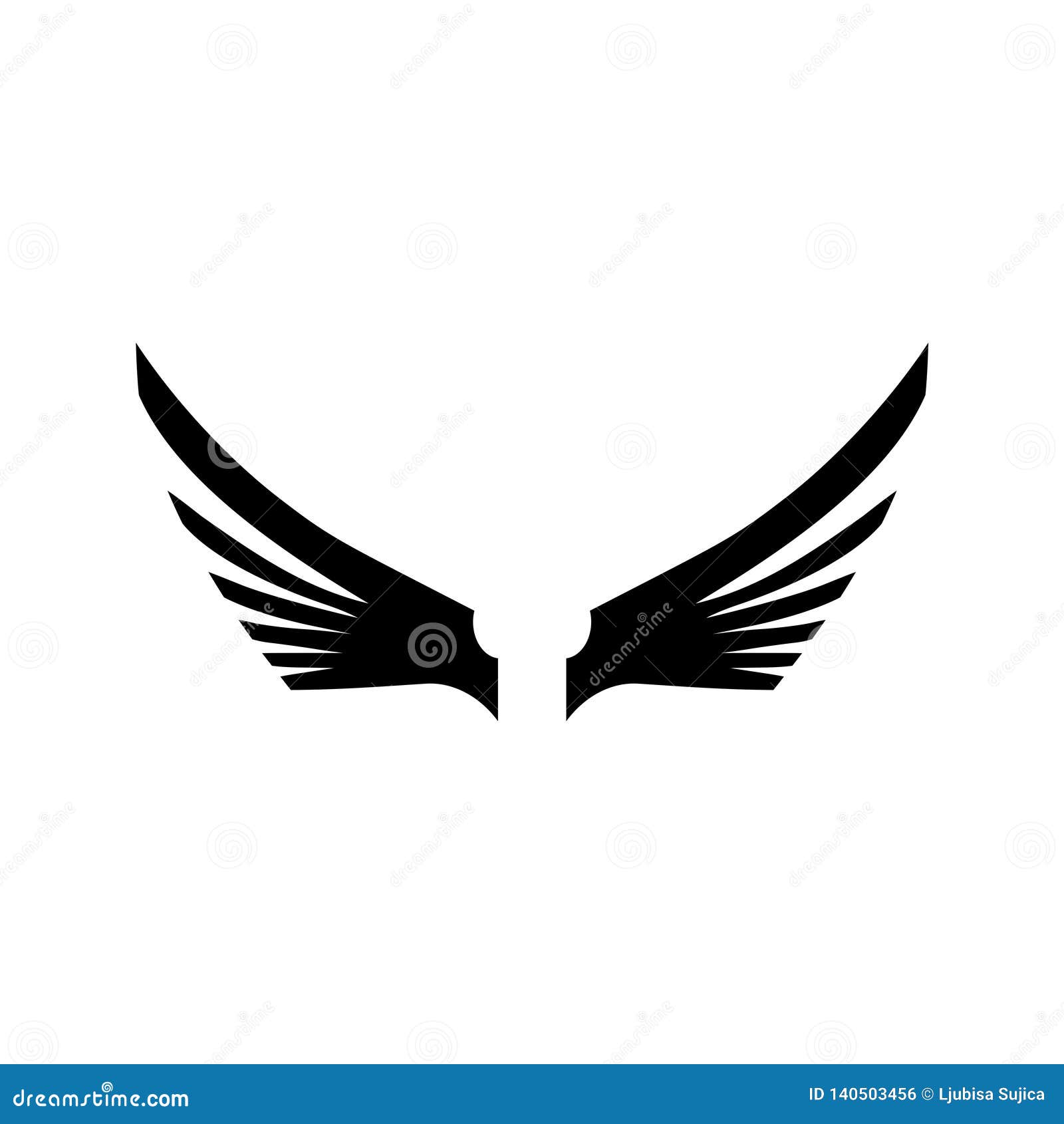 Black wings icon or logo stock vector. Illustration of angel 140503456