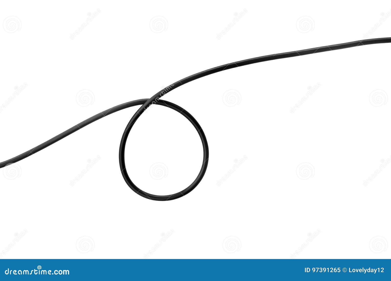 Black Wire Power Cable Isolate on White Stock Image Image of electric