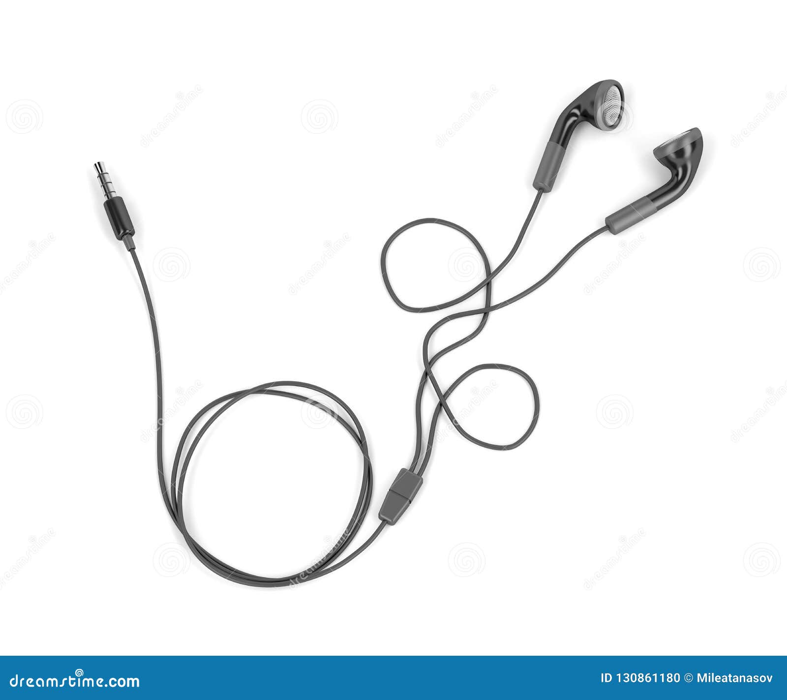 Black wired earphones stock illustration. Illustration of earphones