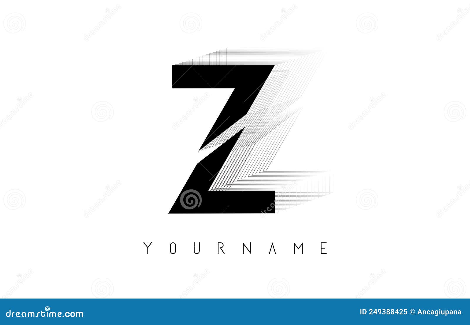 Black Wireframe Z Letter Logo Design. Creative Vector Illustration with ...