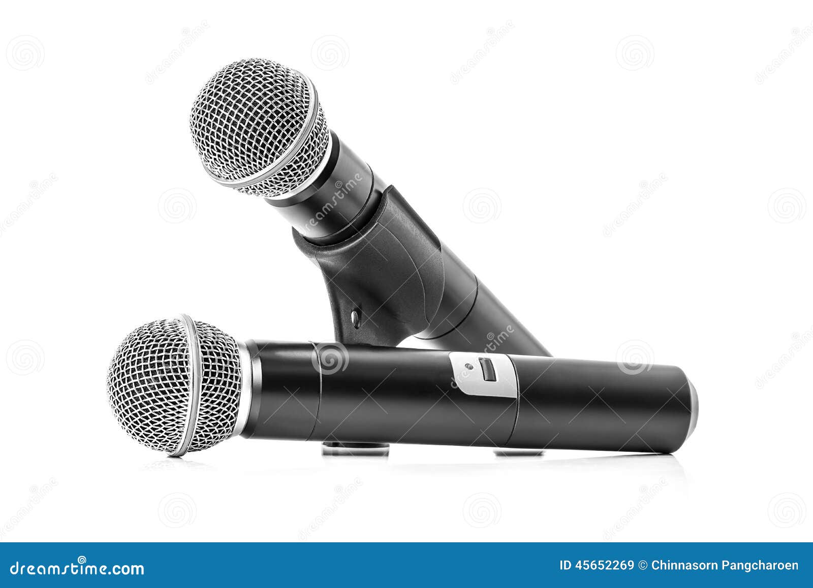 Black wireless microphone stock image. Image of technology 45652269