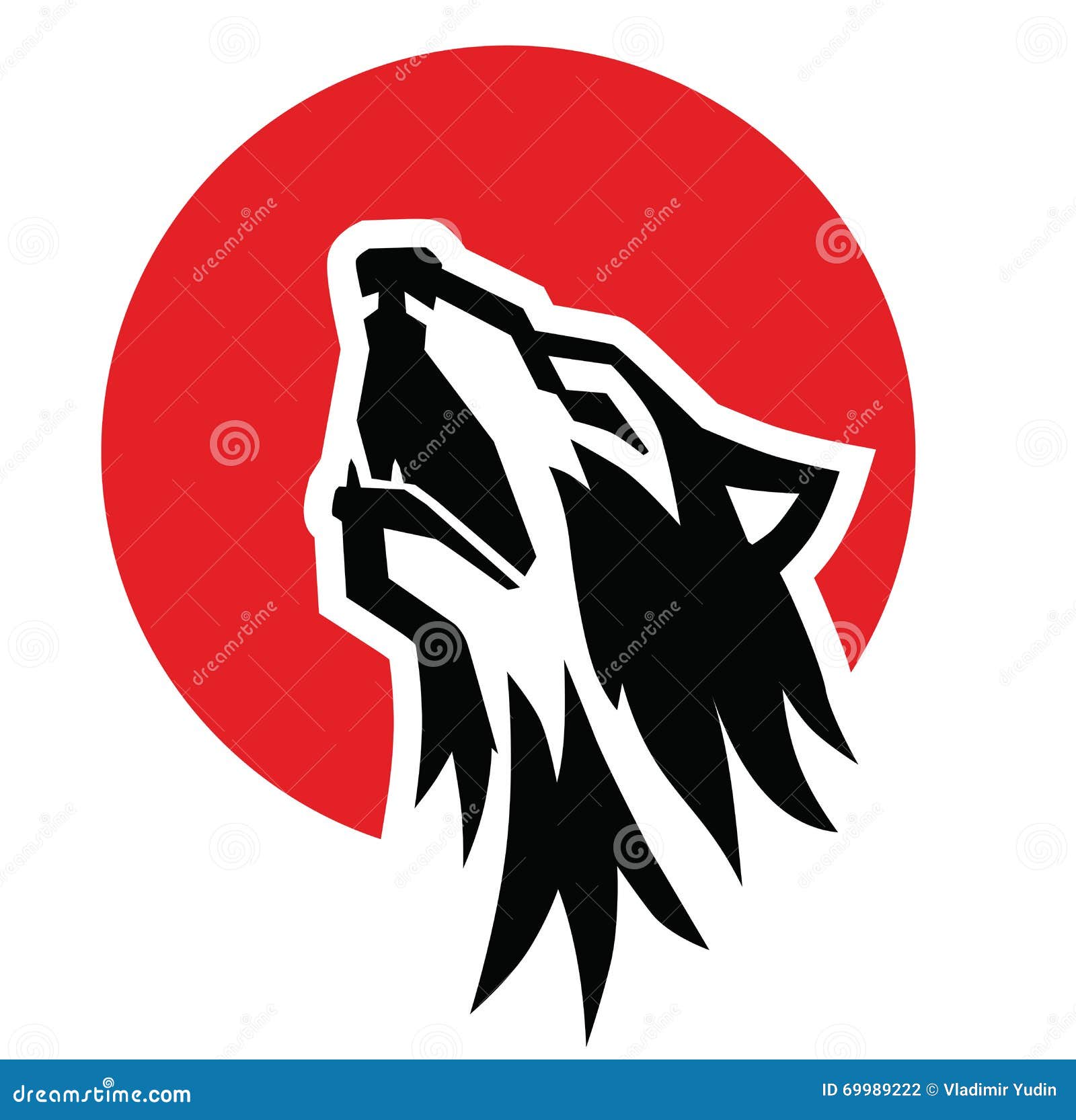 Black wolf howl emblem stock vector. Illustration of fangs 69989222