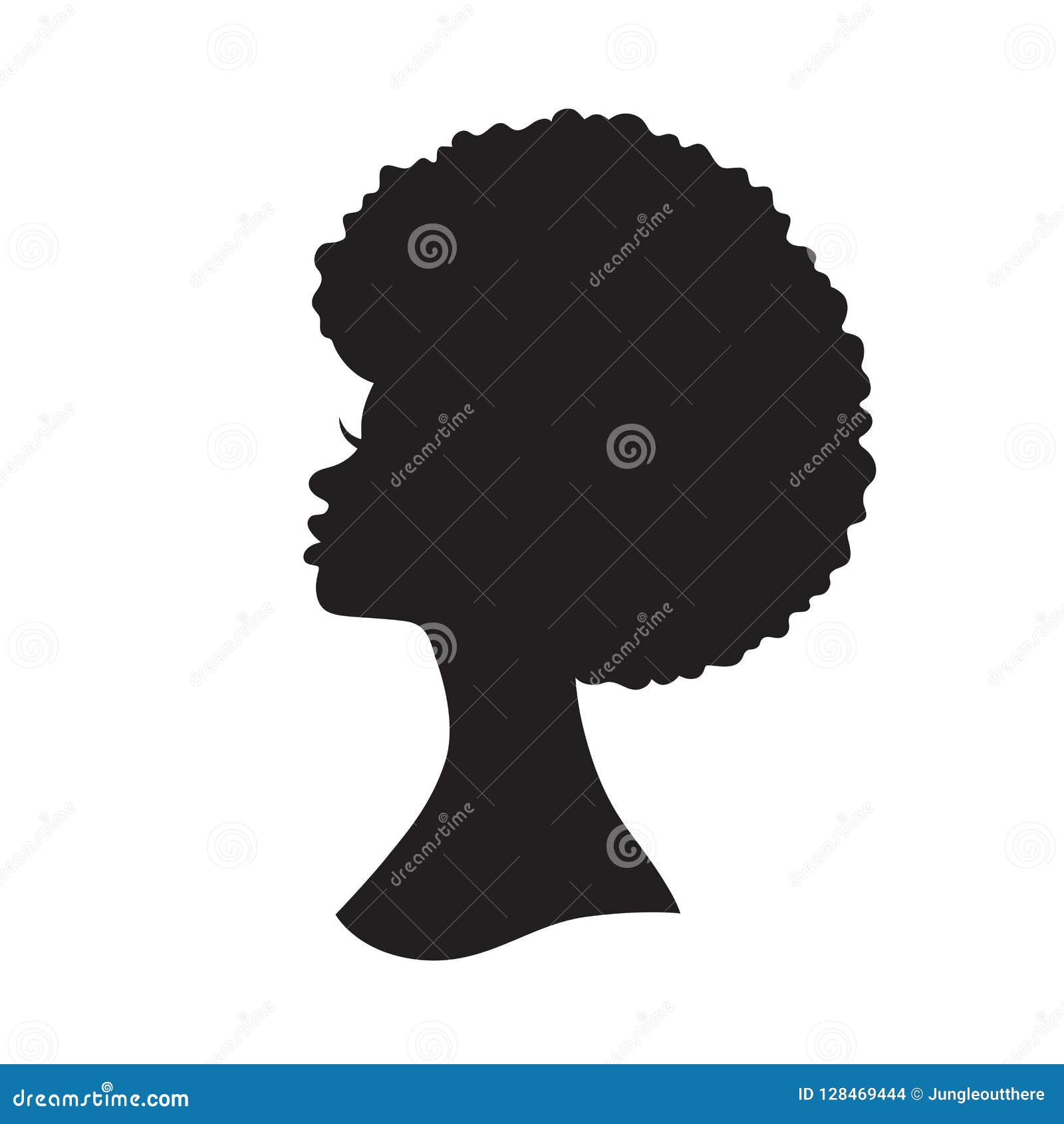 black woman with afro hair silhouette  