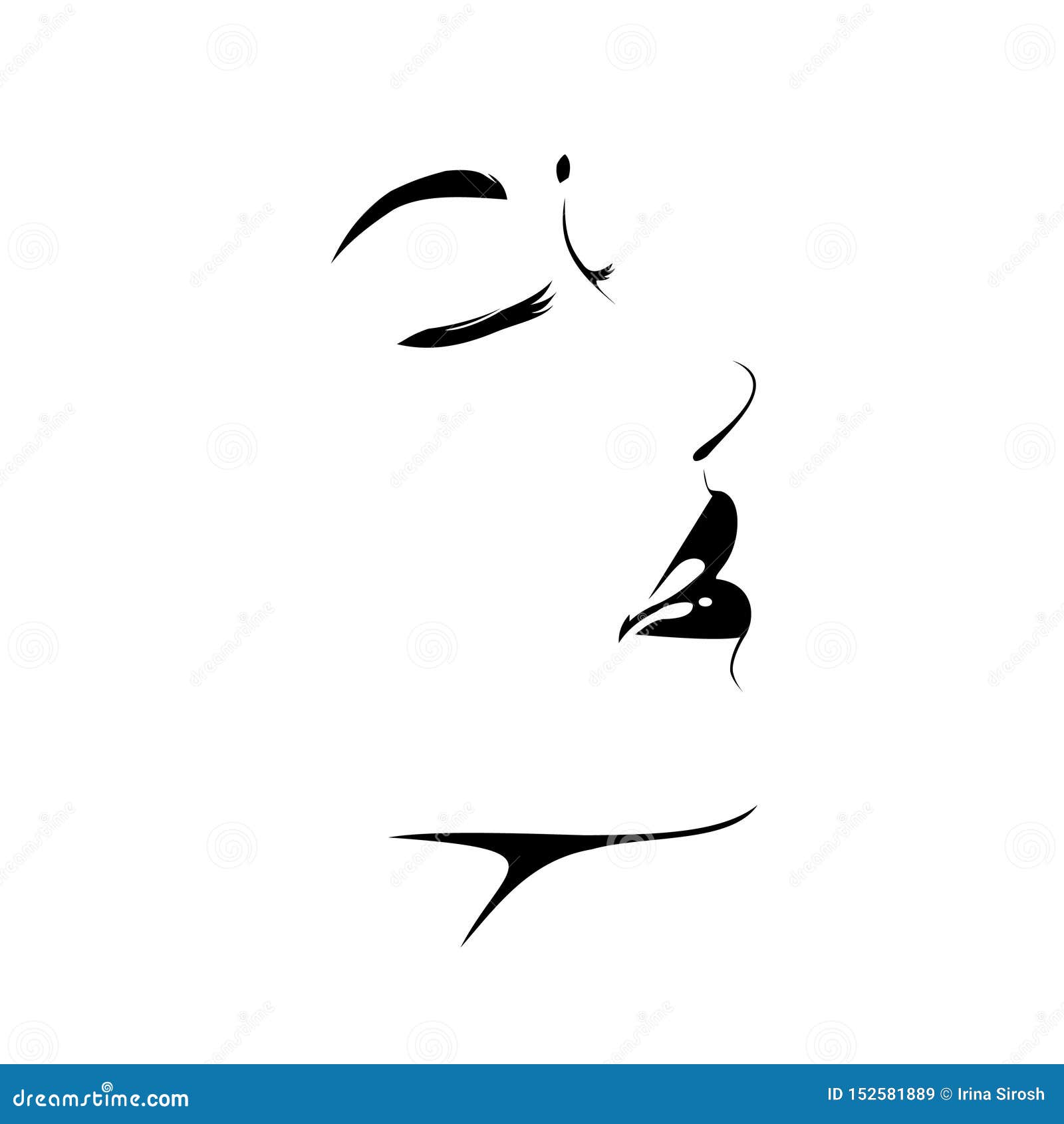 black woman face icon ,pretty girl logo, beauty sign, portrait silhouette, profile