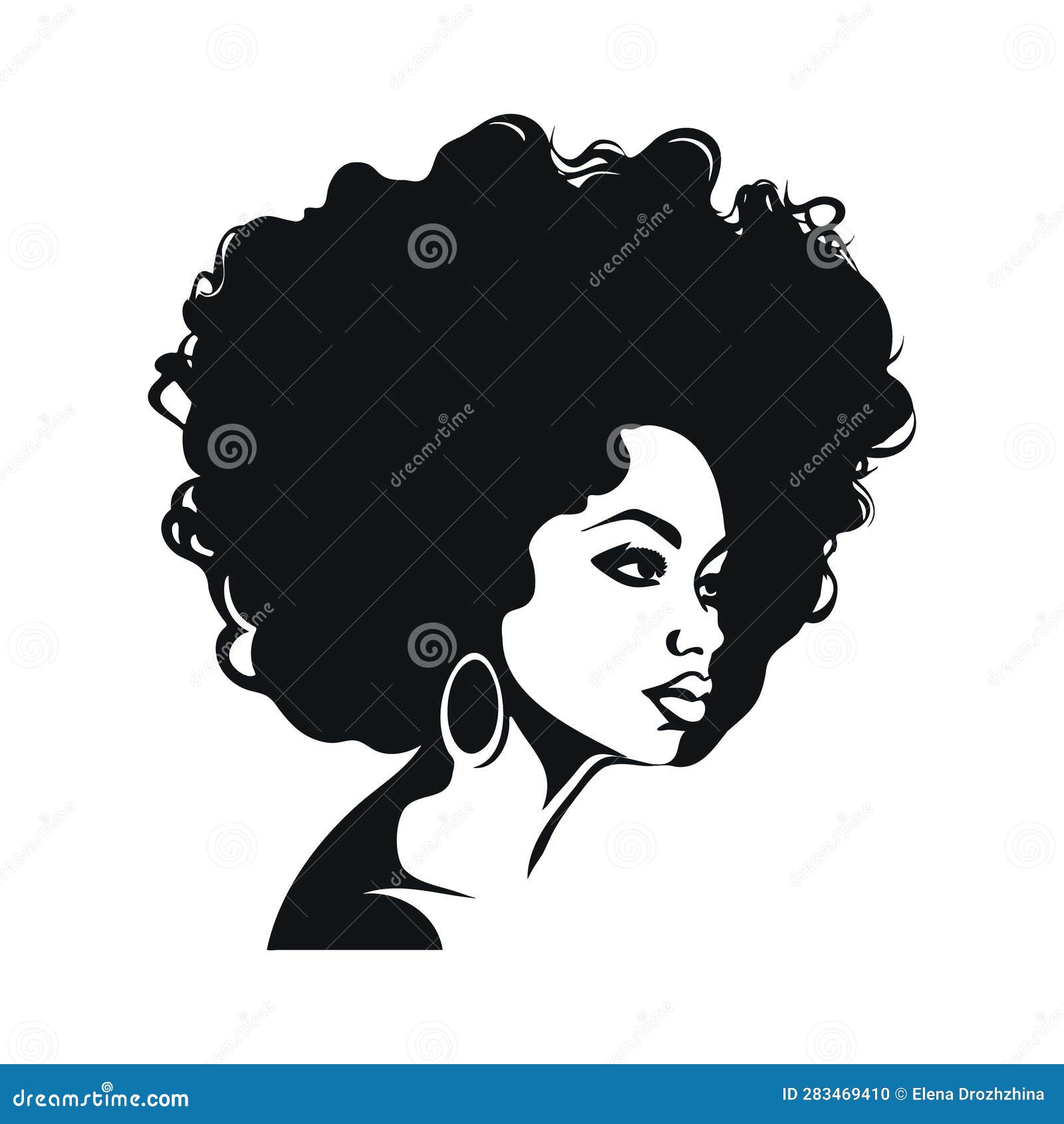 Black Woman Face. Portrait of African American Woman with a Beautiful ...