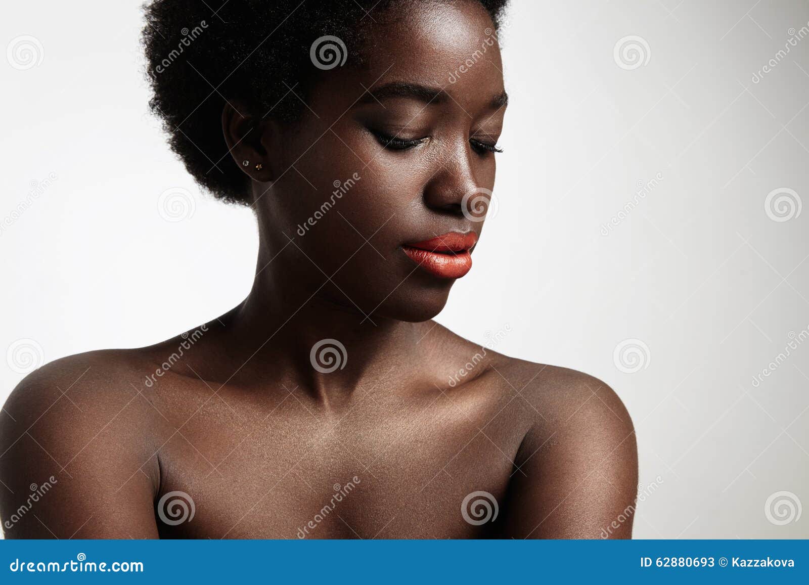 black woman with ideal skin