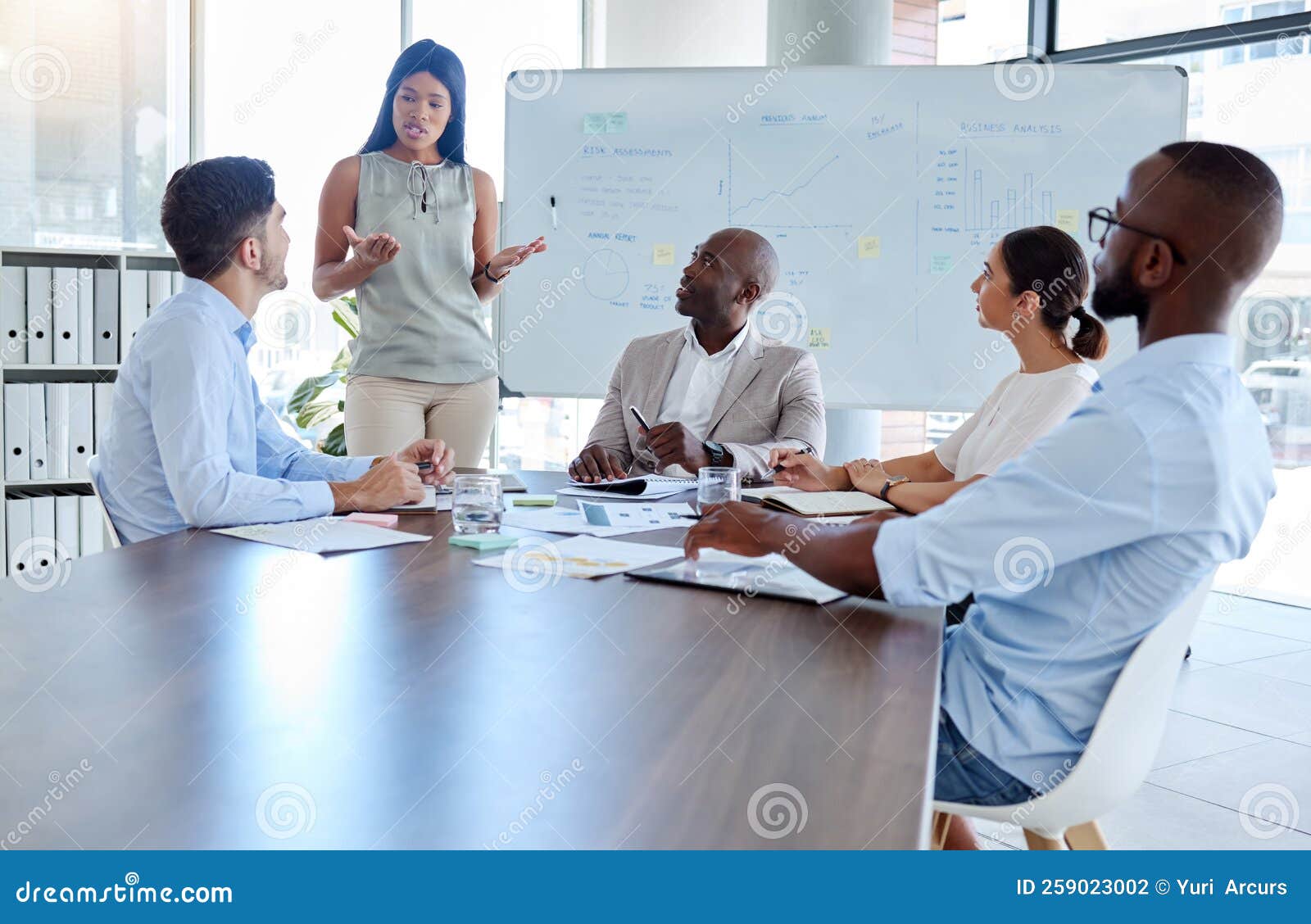Black Woman, Speaker and Corporate Presentation in the Office