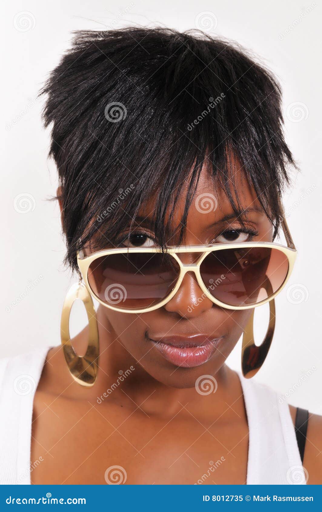 Black Woman With Sunglasses Stock Image Image Of American Dark 8012735 