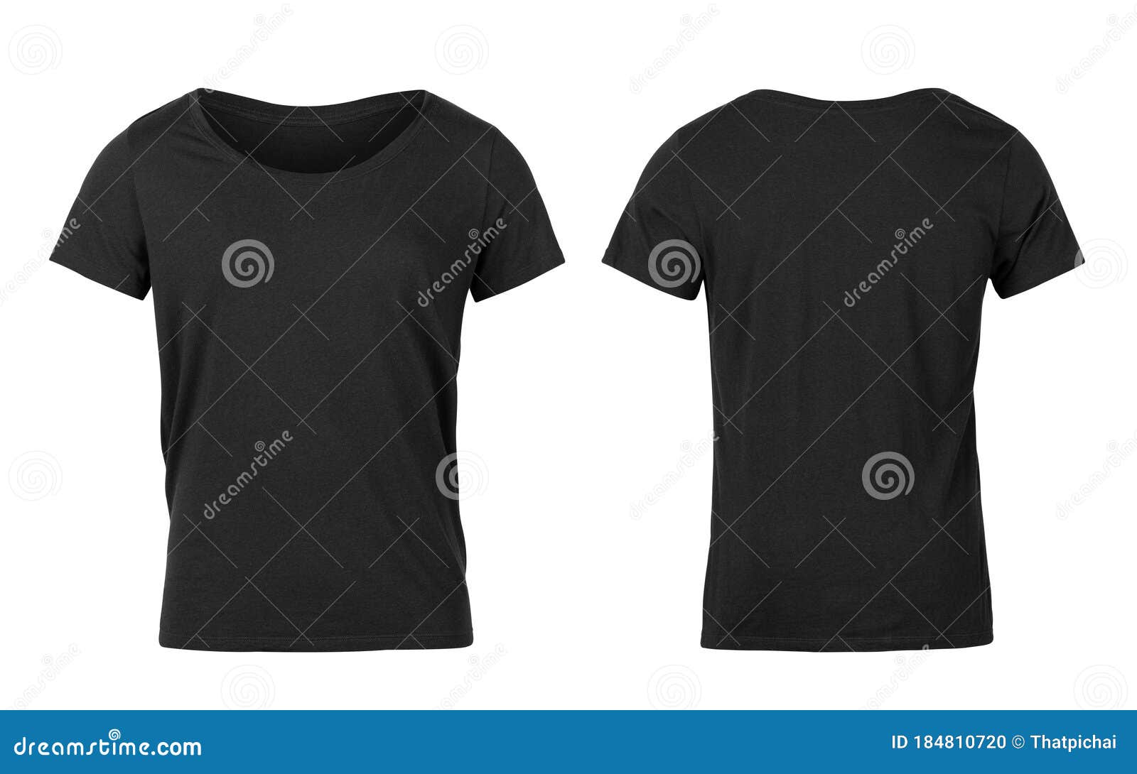 Download Black Woman T-shirts Front And Back Isolated On White ...