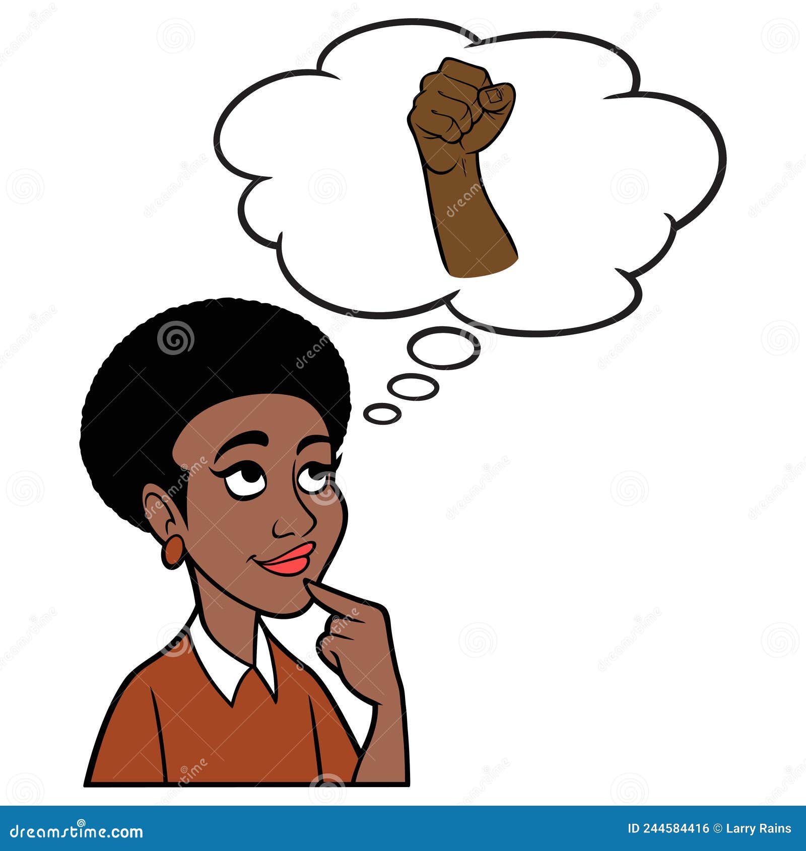 Black Woman Thinking About Revolution Stock Vector Illustration Of Power Ethnicity 244584416