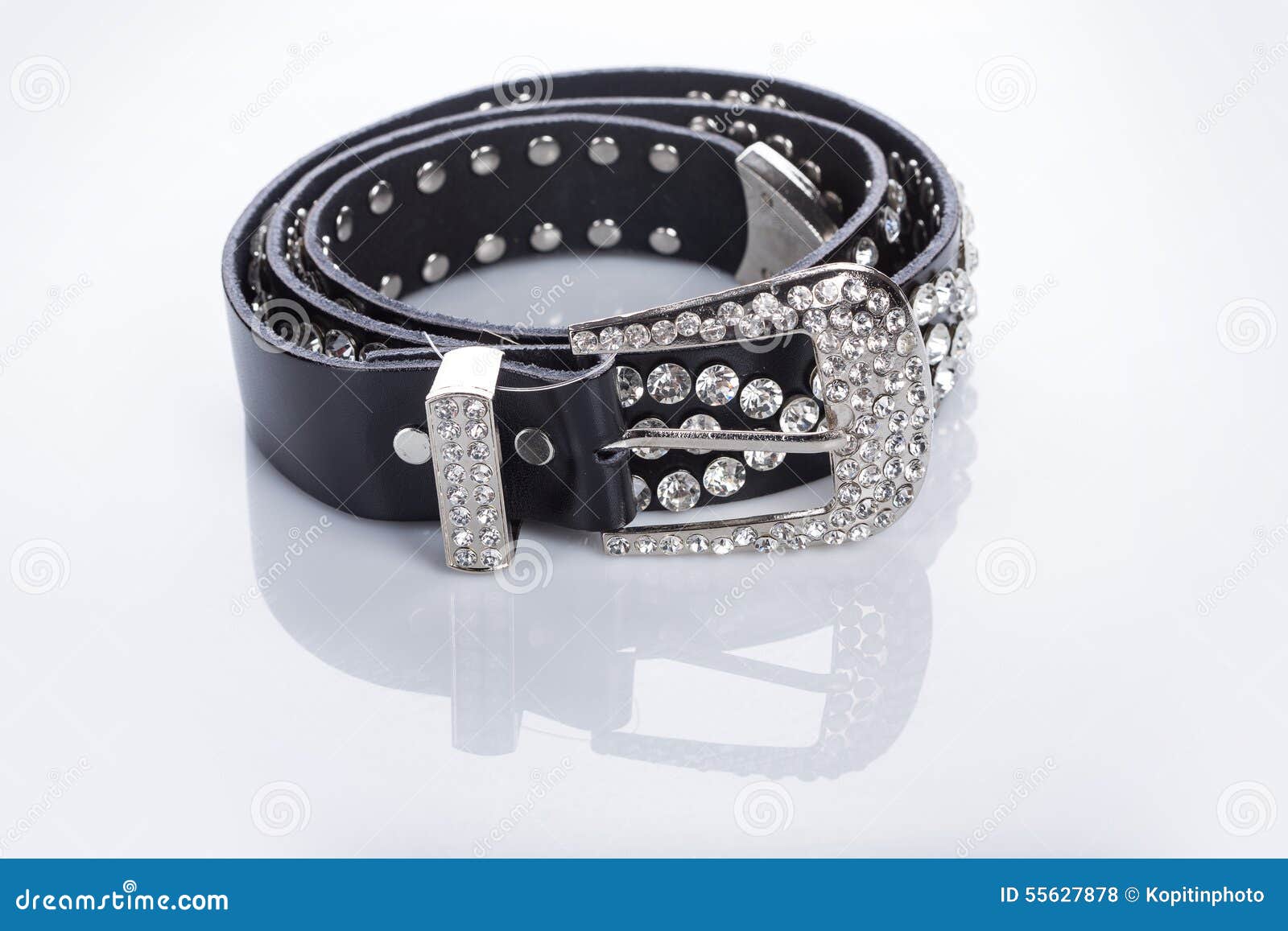 Black Women S Belt with Rhinestones Stock Photo - Image of belt, female ...