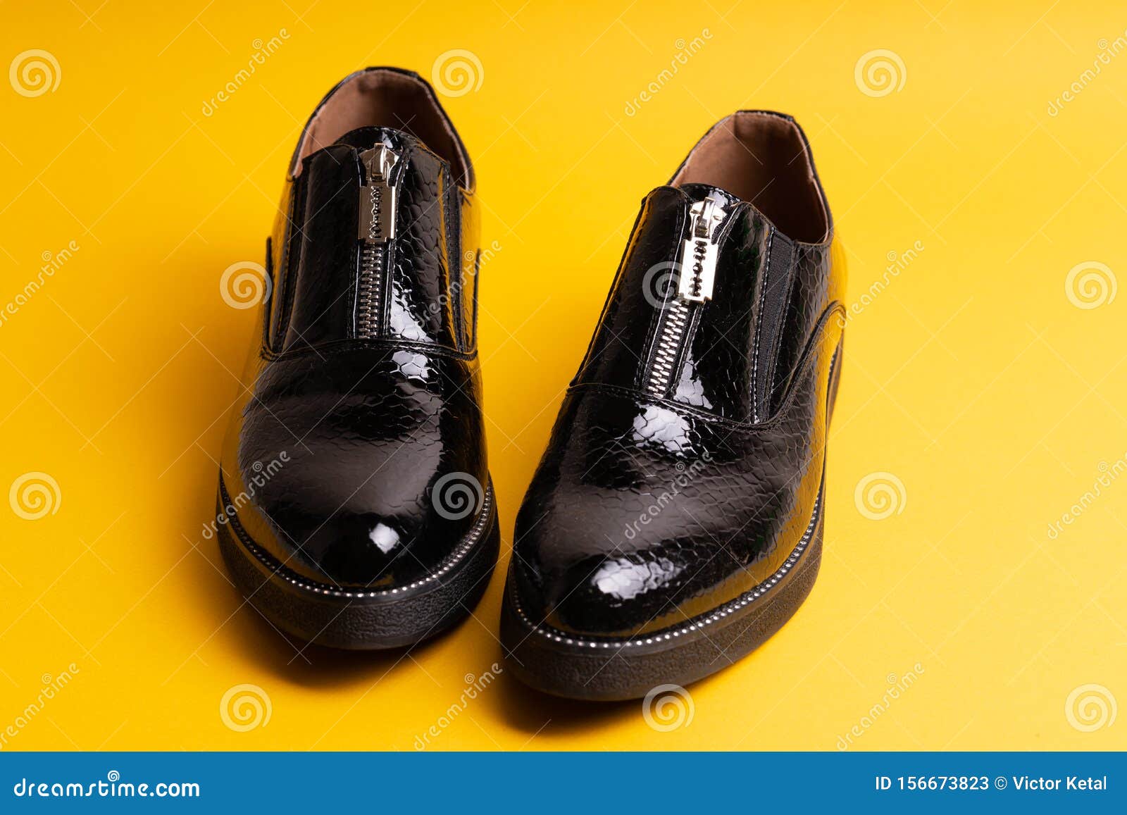 black shoes with zipper