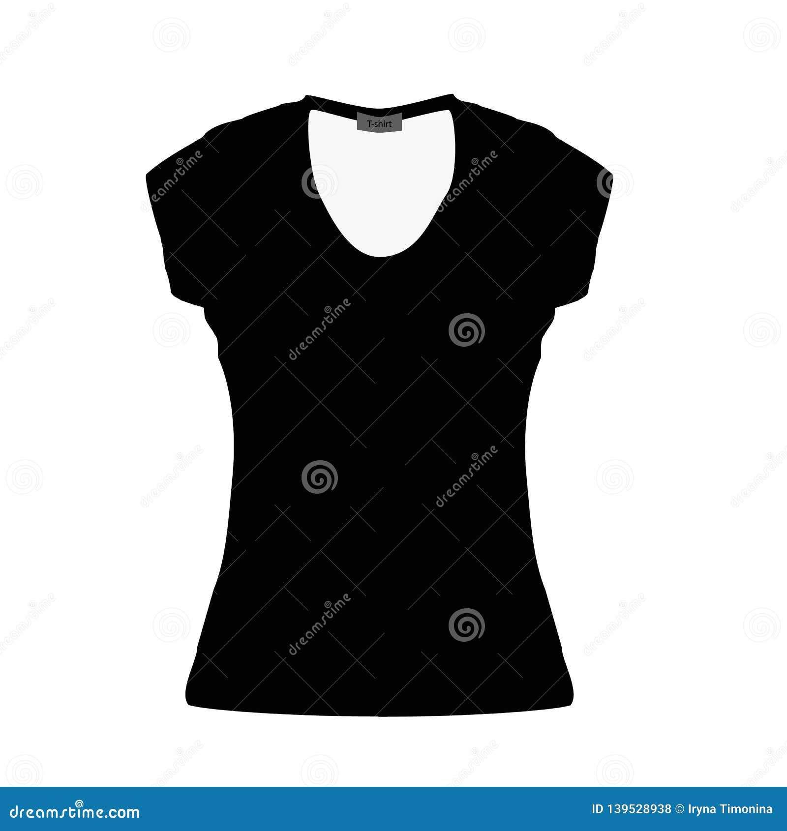 Download Black Women T-shirt. Mockup. Vector Illustration On ...