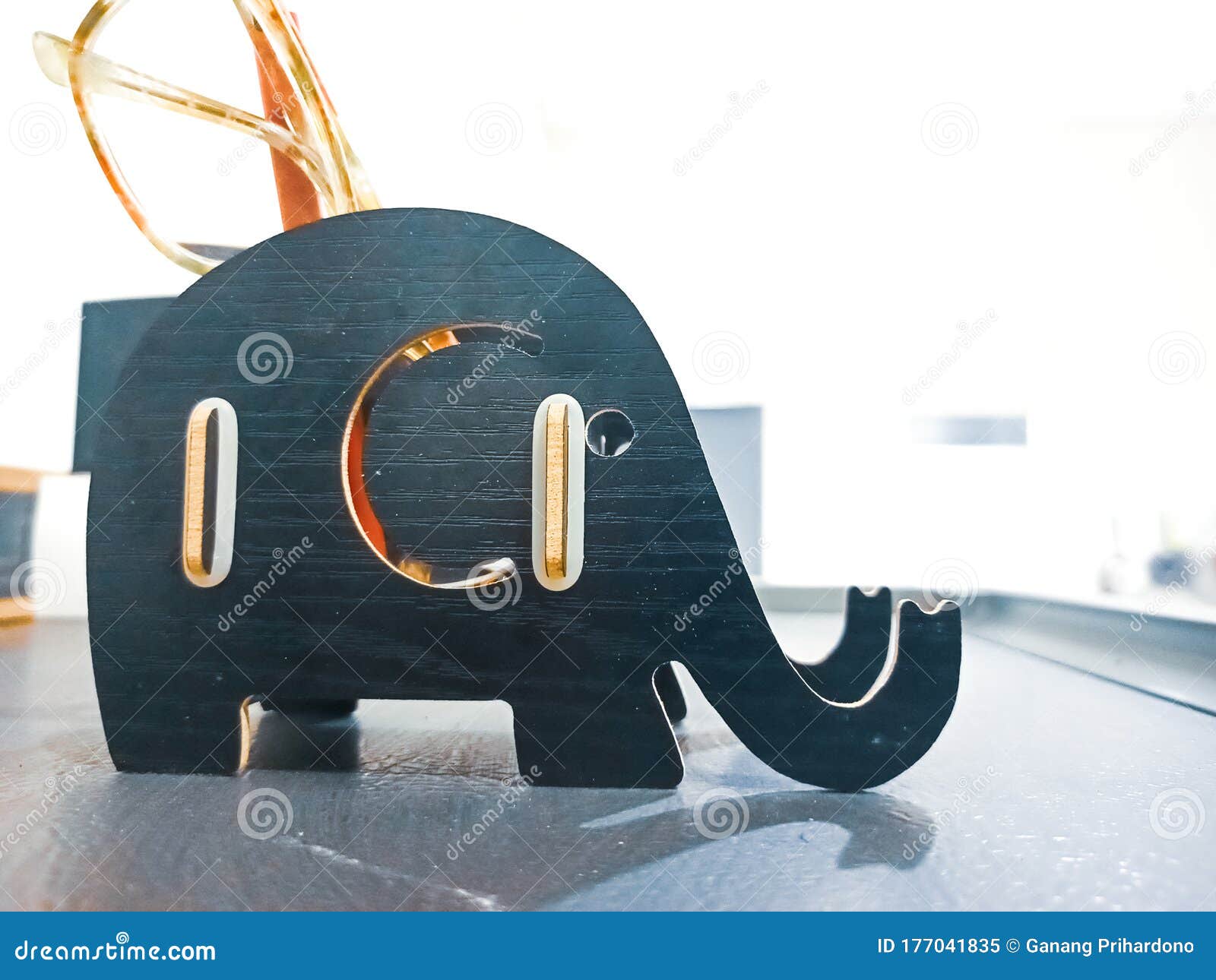 Black Wooden Craft Elephant Holder Stock Image Image of object, holder 177041835