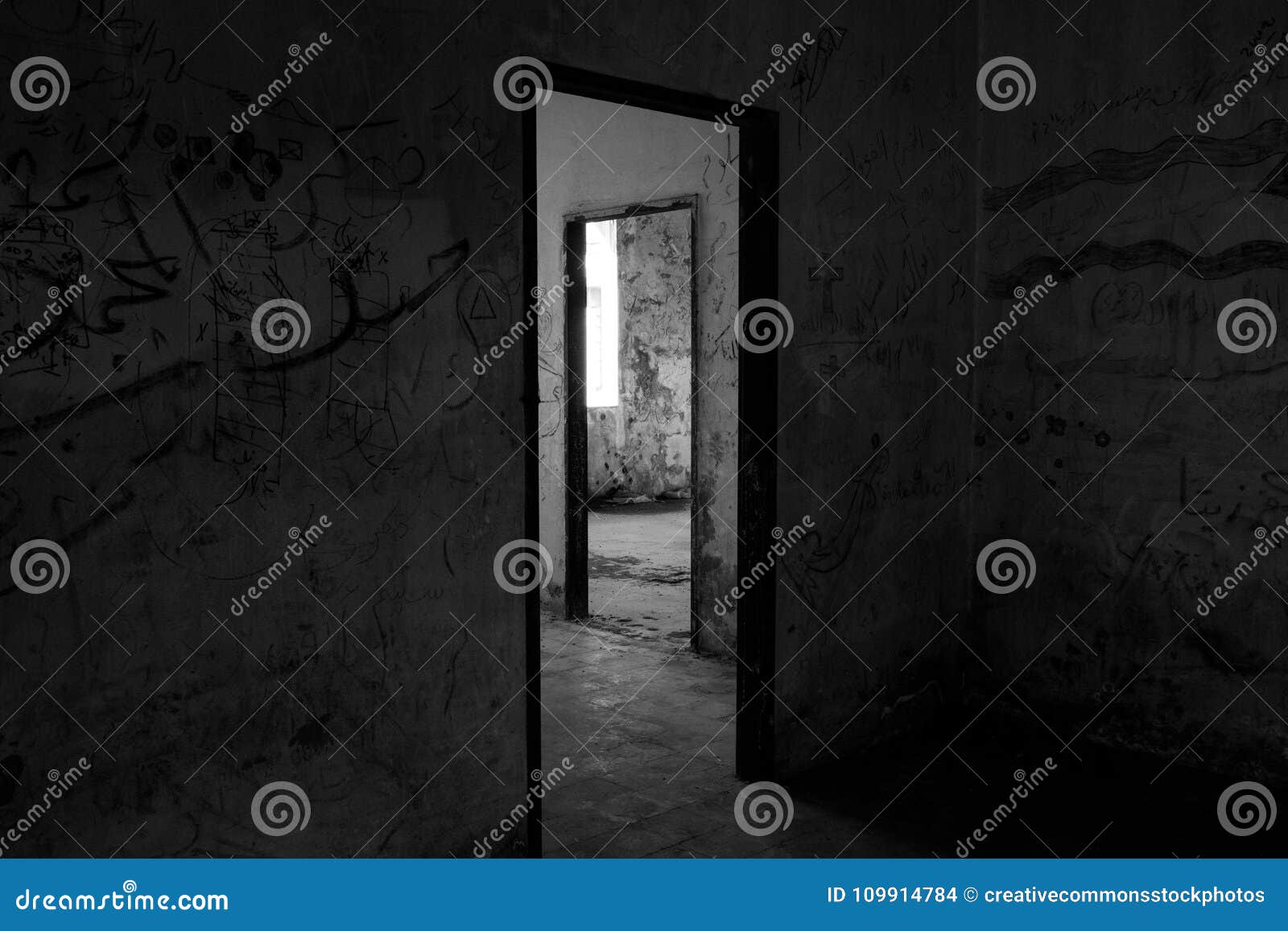 Black Wooden Door Frame Picture. Image 109914784