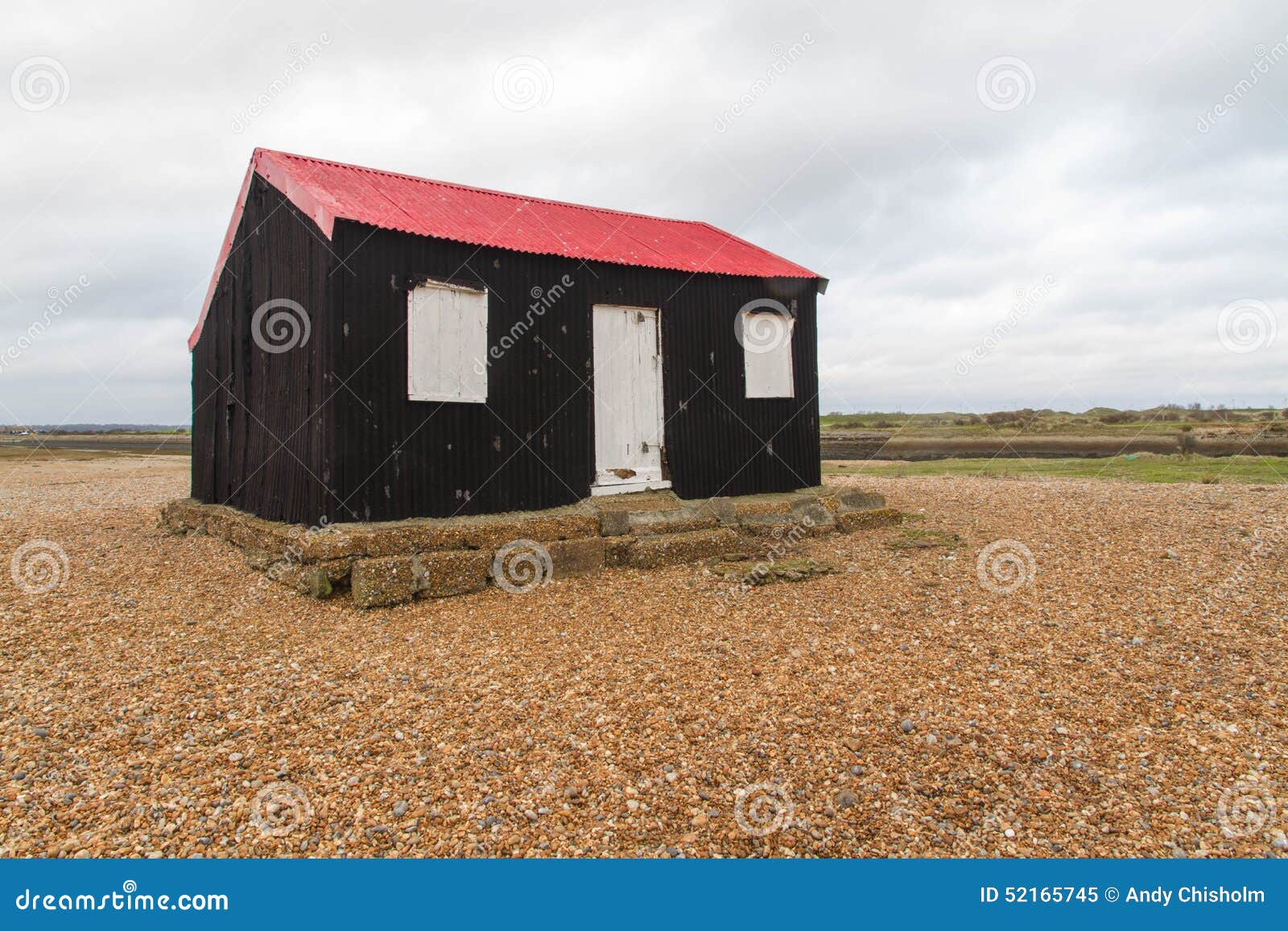 Black Wooden Shed, Once Used As Master TARDIS. Stock Image - Image of  master, beach: 52165745