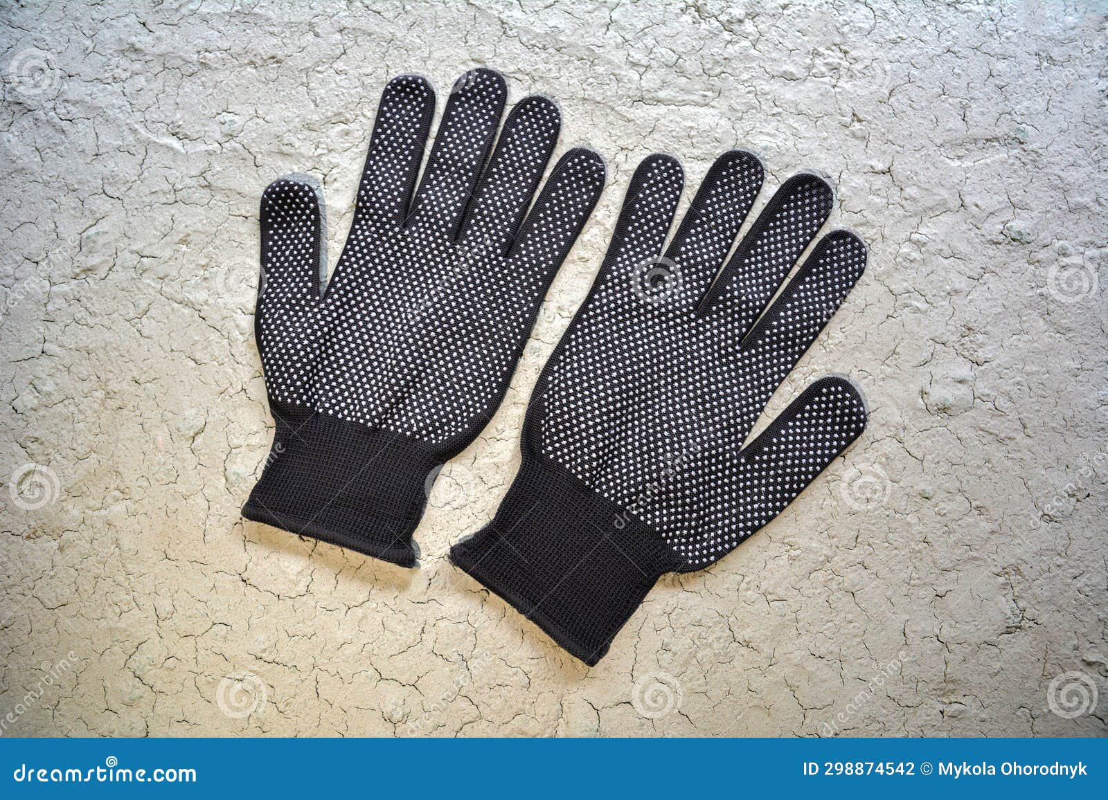 Black Woolen Gloves on White Background Stock Photo - Image of working