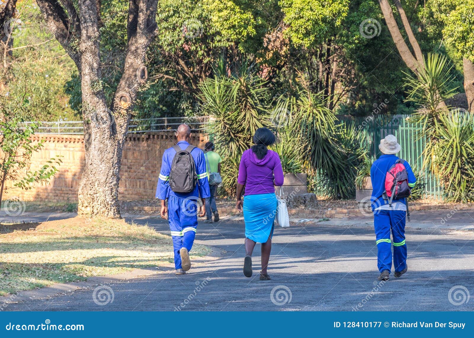 Black Workers Walk To Their Jobs in South Africa Editorial Photography - Image of jobs 