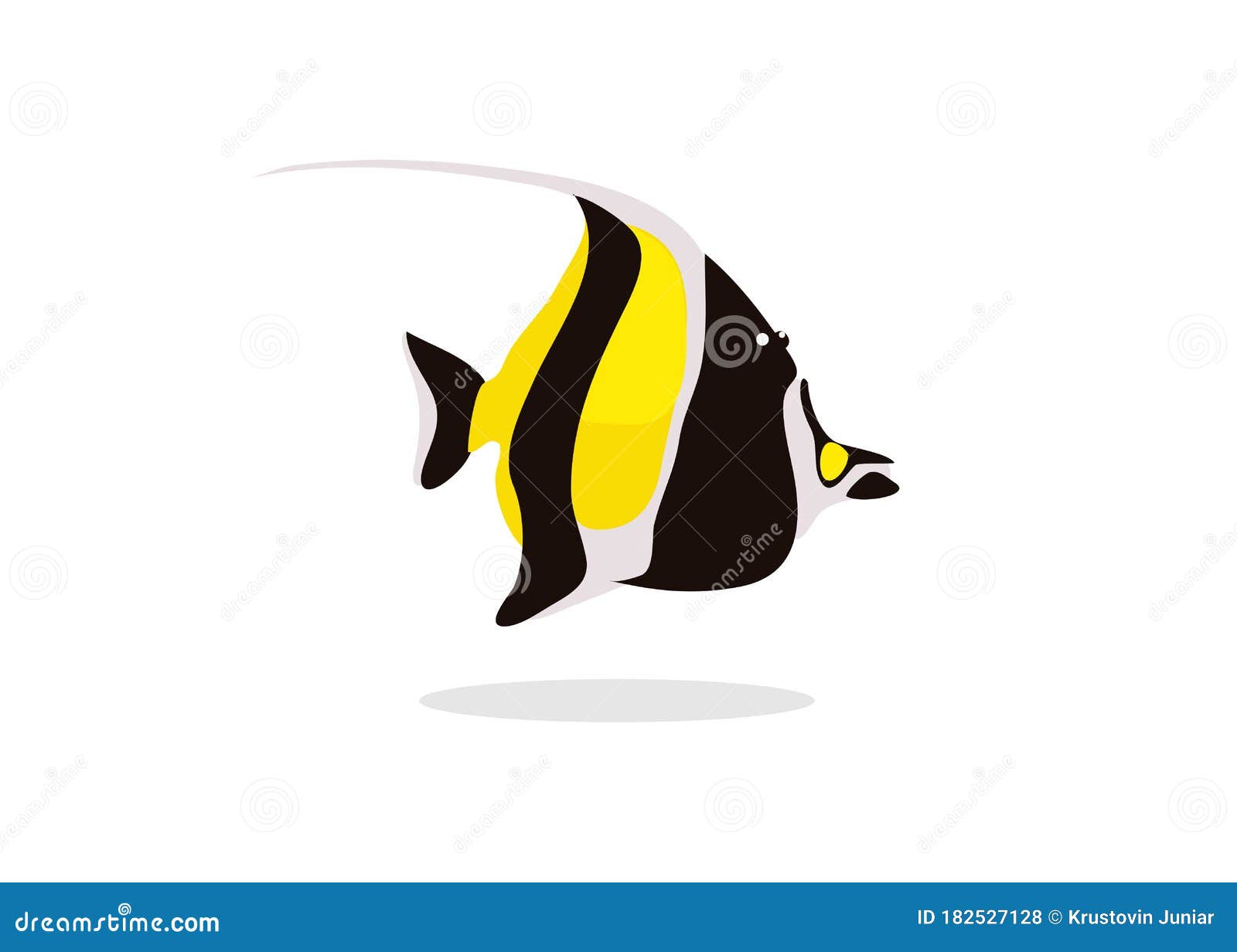 Black And Yellow Angel Fish Vector Stock Vector - Illustration of black