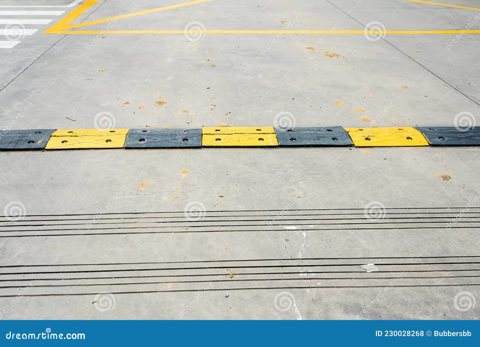 Black and Yellow Bright Speed Bumps on the Road Stock Photo Image of