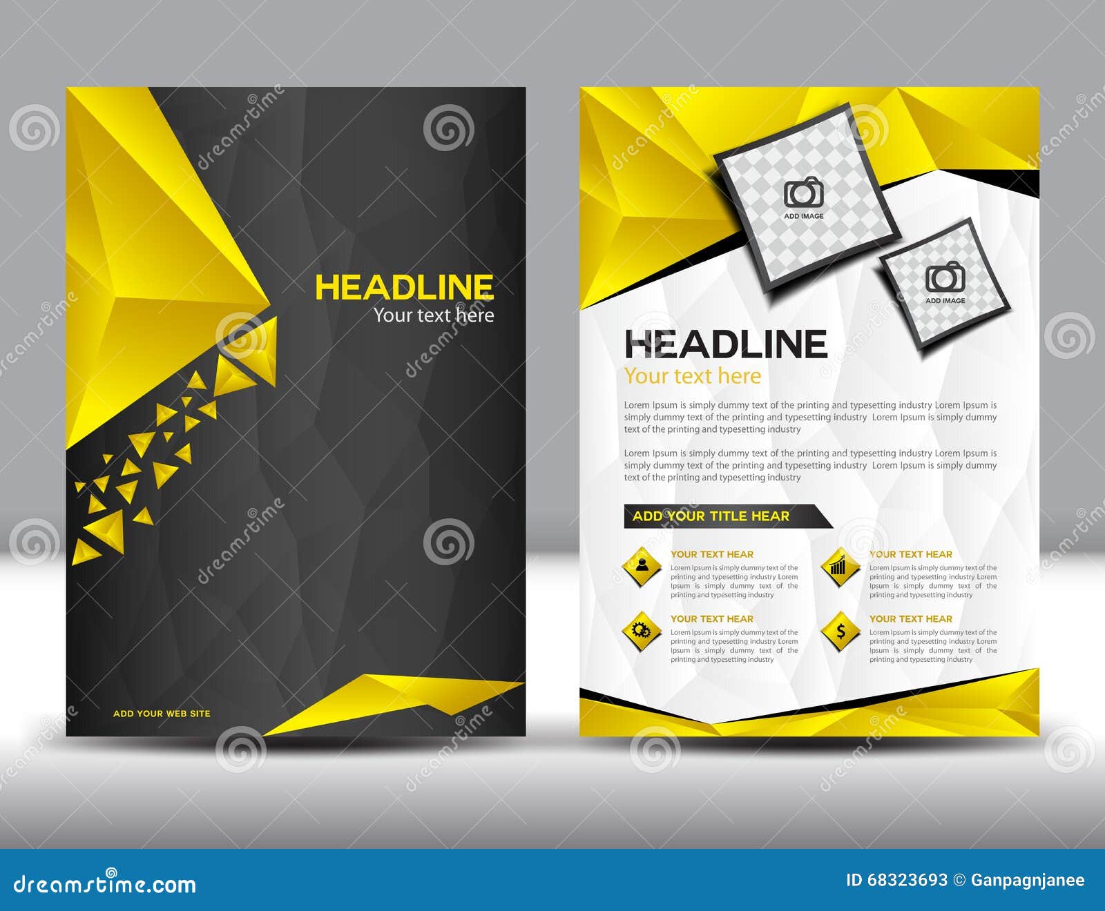 Yellow And Black Modern Business Card Template Vector ...