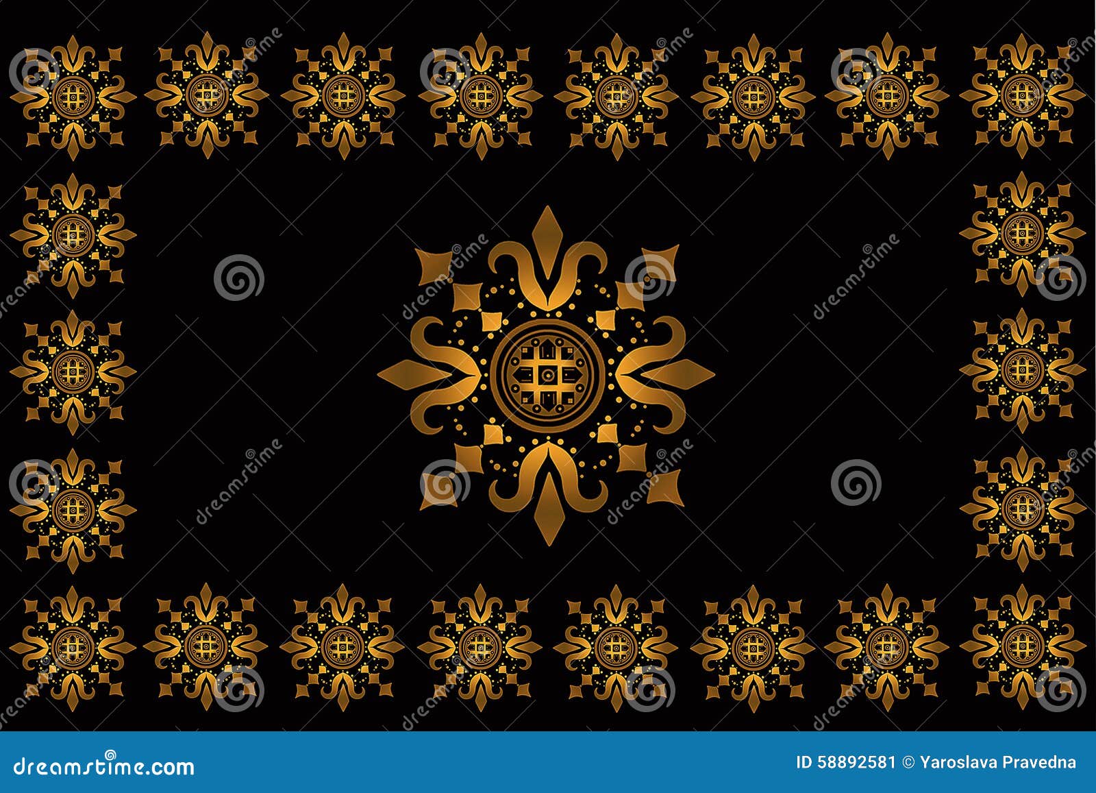 Black and Yellow Floral Pattern Stock Image Image of abstract