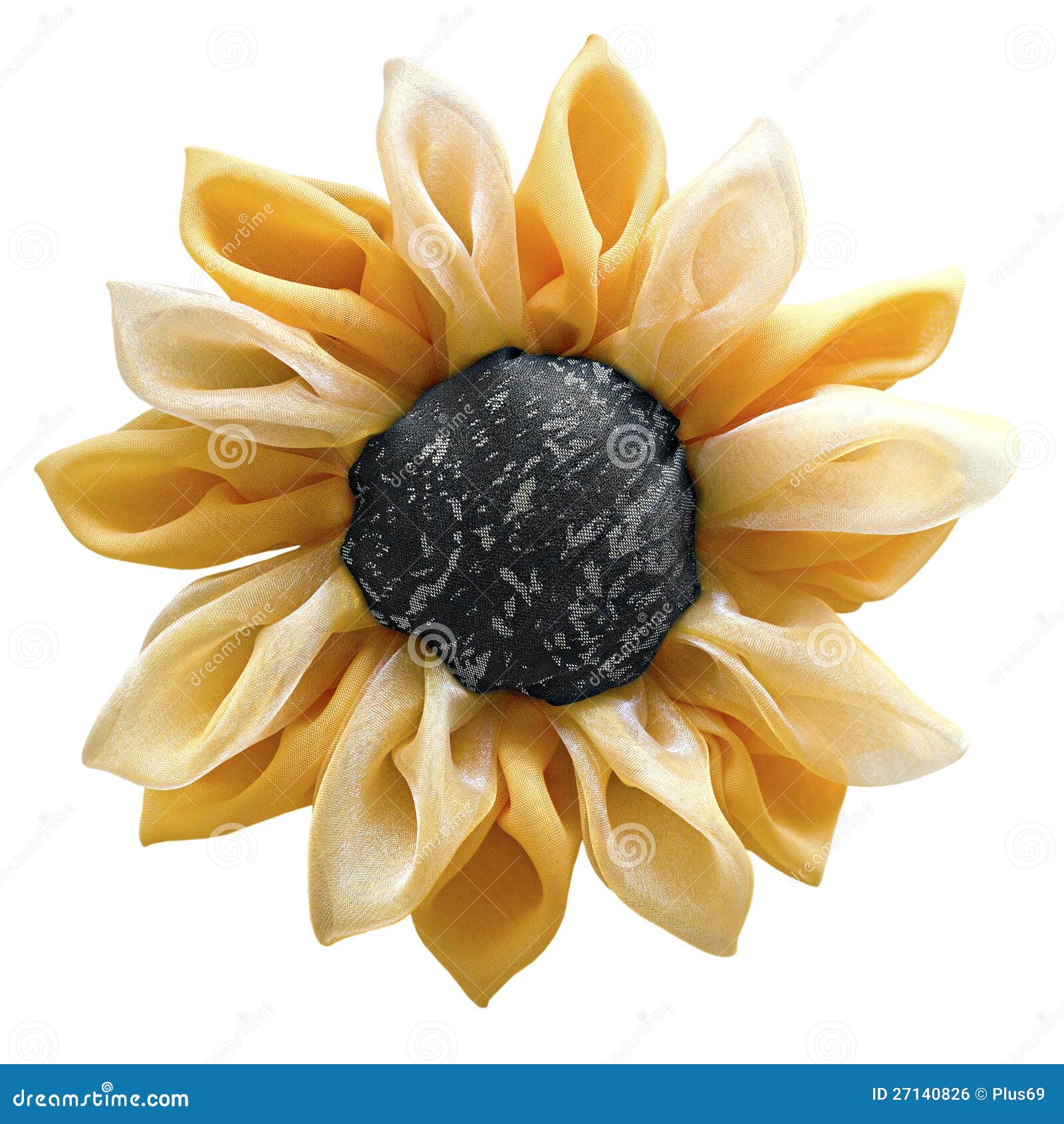 Black And Yellow Flower From Tissue Stock Photo Image of embroidery