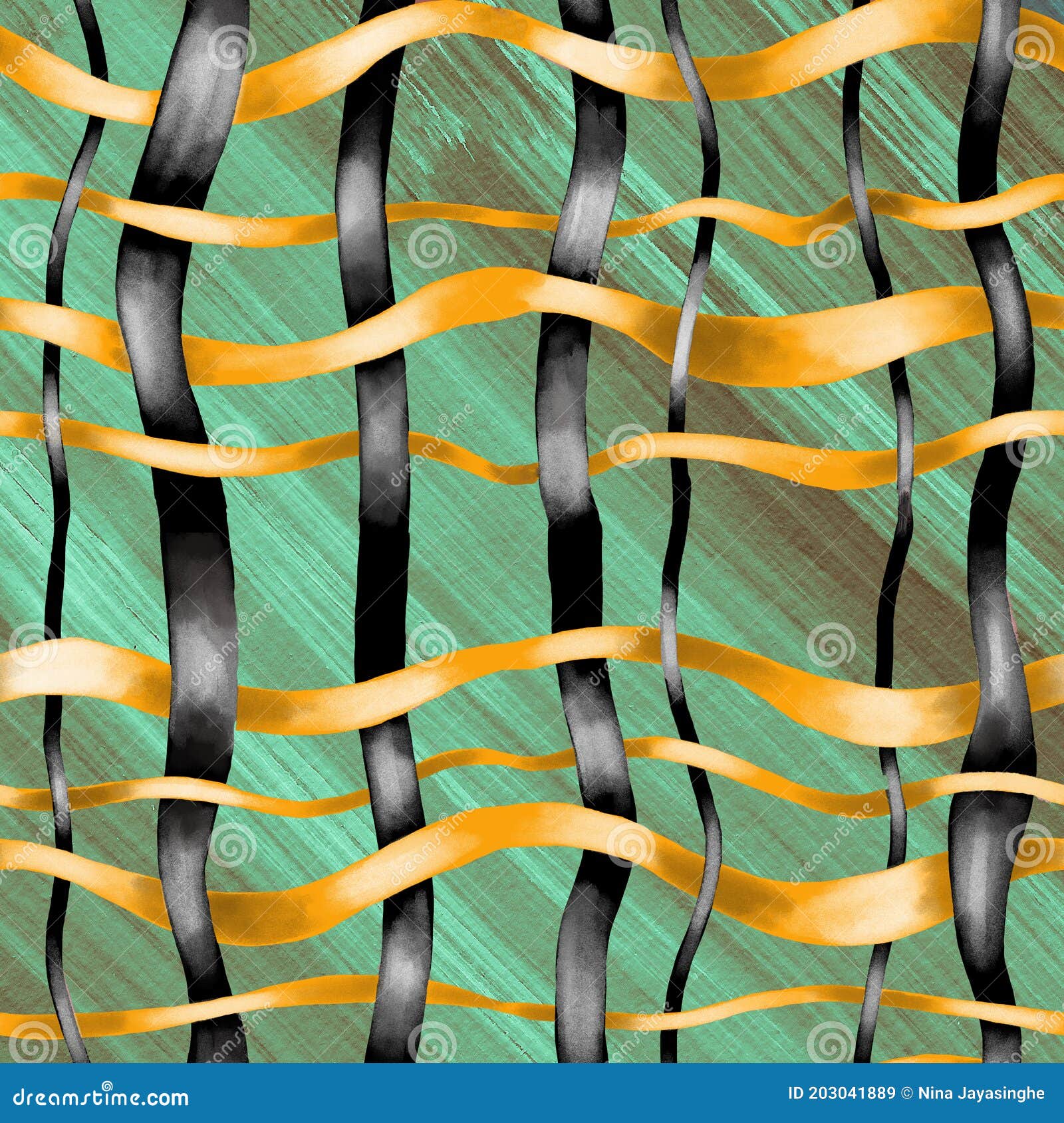 Black and Yellow Lines on Textured Background Stock Illustration