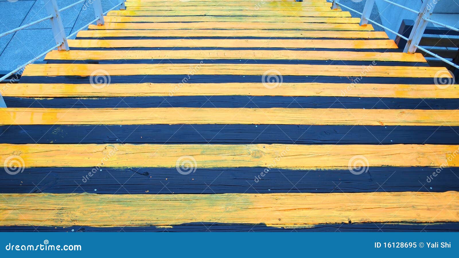 Black and Yellow Stairway stock image. Image of wooden 16128695