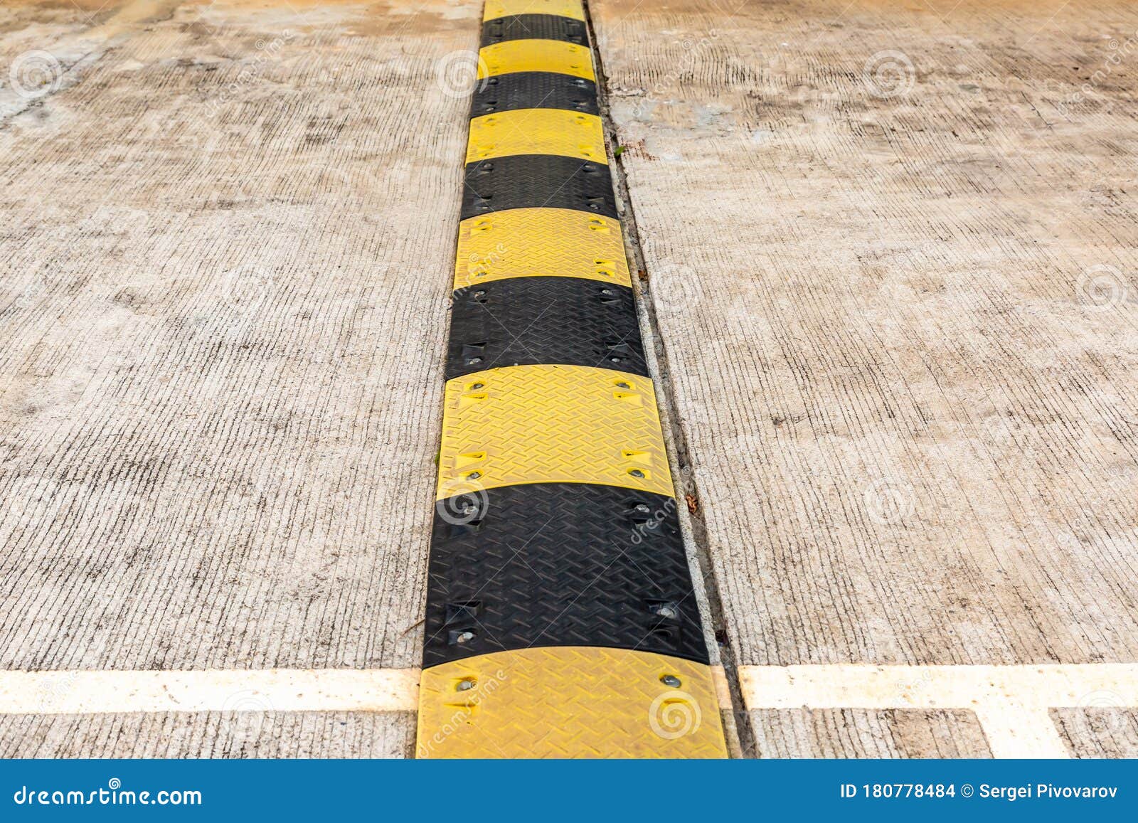 Striped Speed Bump Stock Photo 96886968