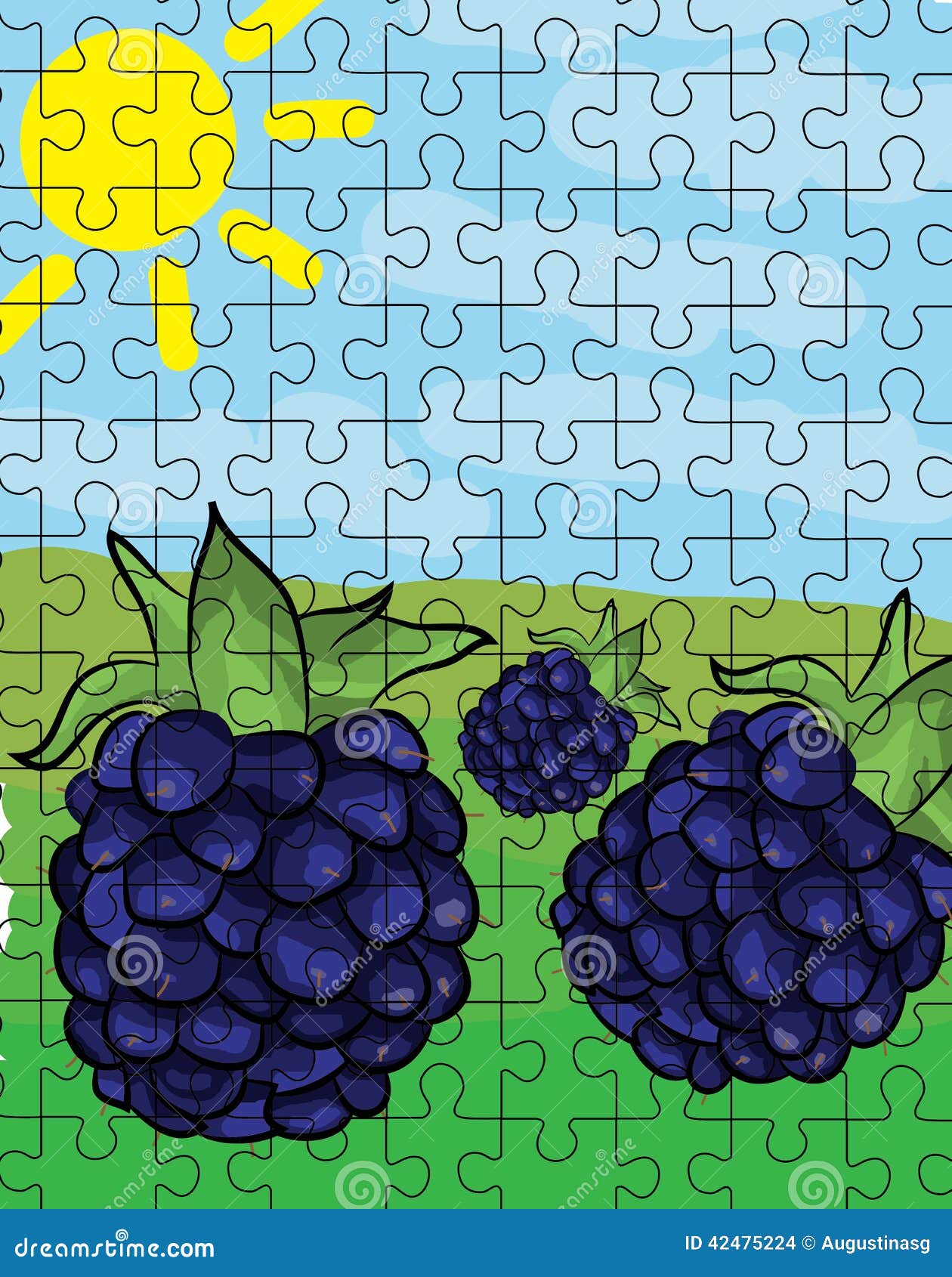 Blackberries Puzzle Pattern Stock Illustration Illustration of
