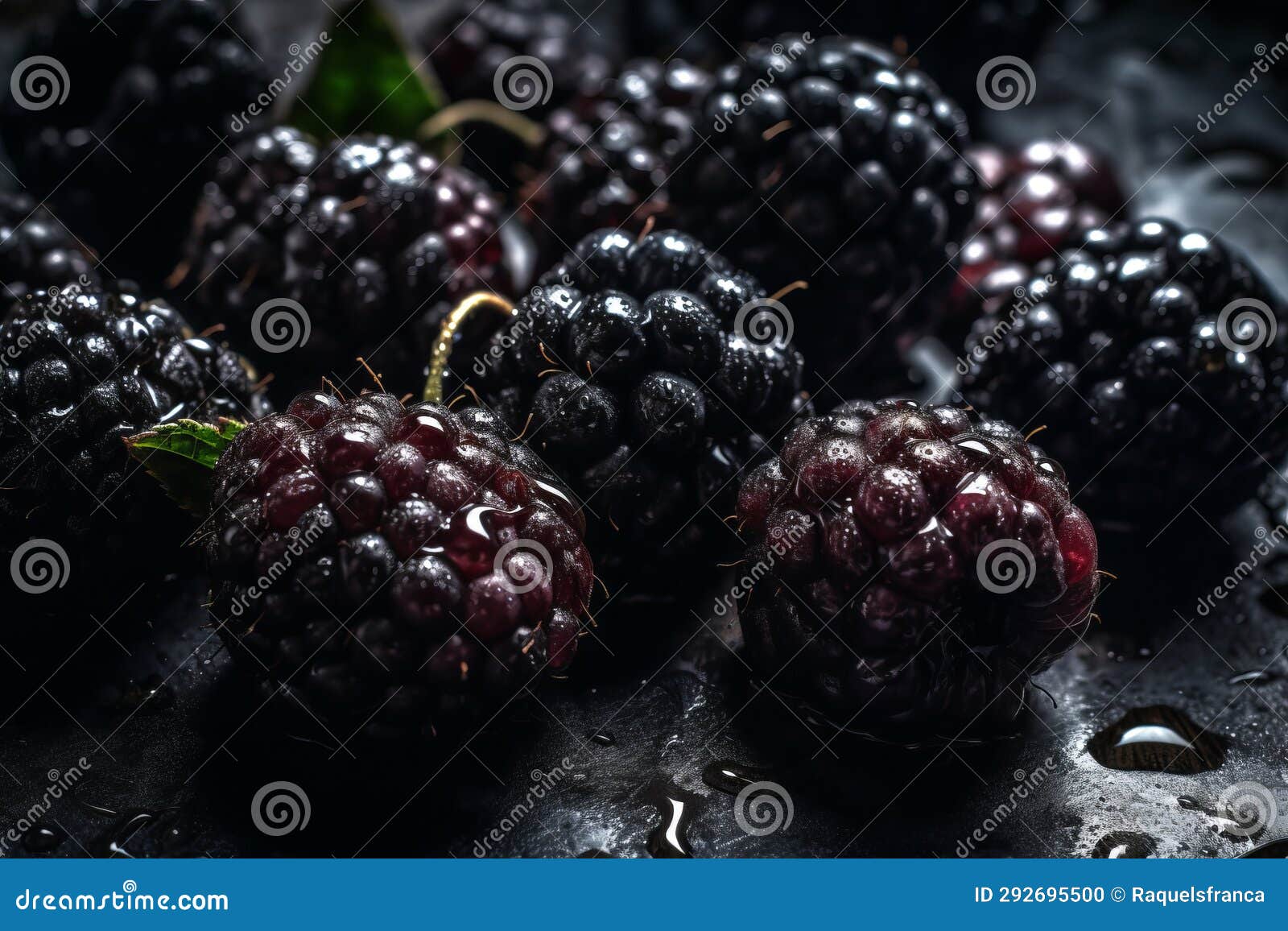 Blackberries with Water Drops Stock Photo Image of diet, macro 292695500