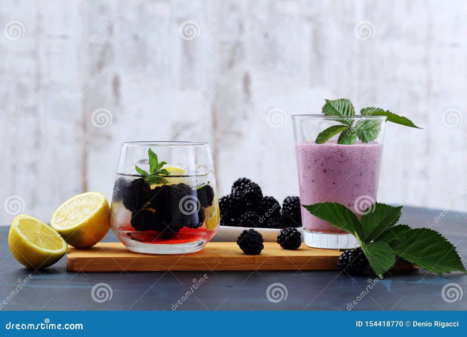blackberry detox water and smoothie