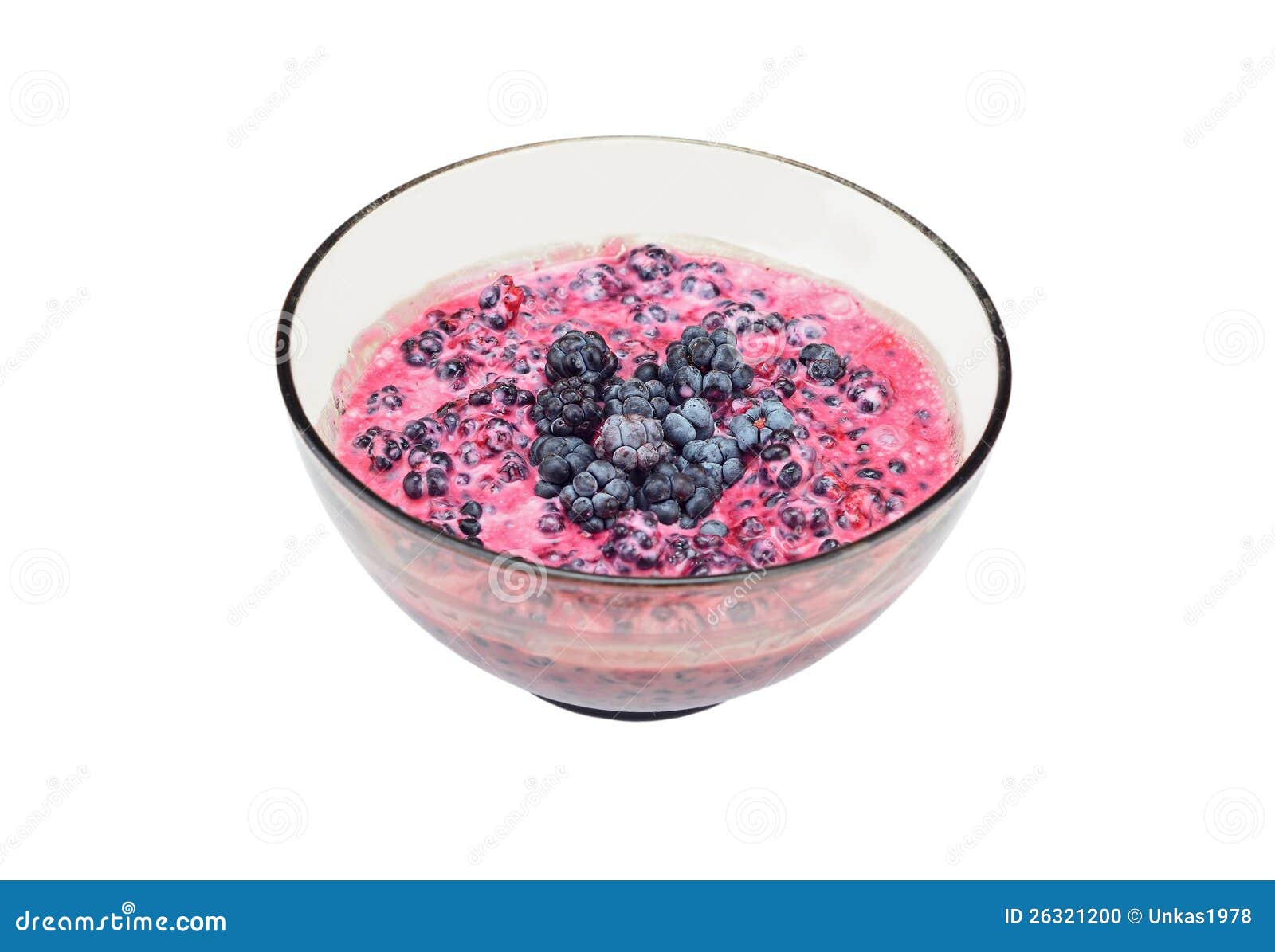 Blackberry (rubus) with Sour Cream Stock Photo Image of cream, leaves