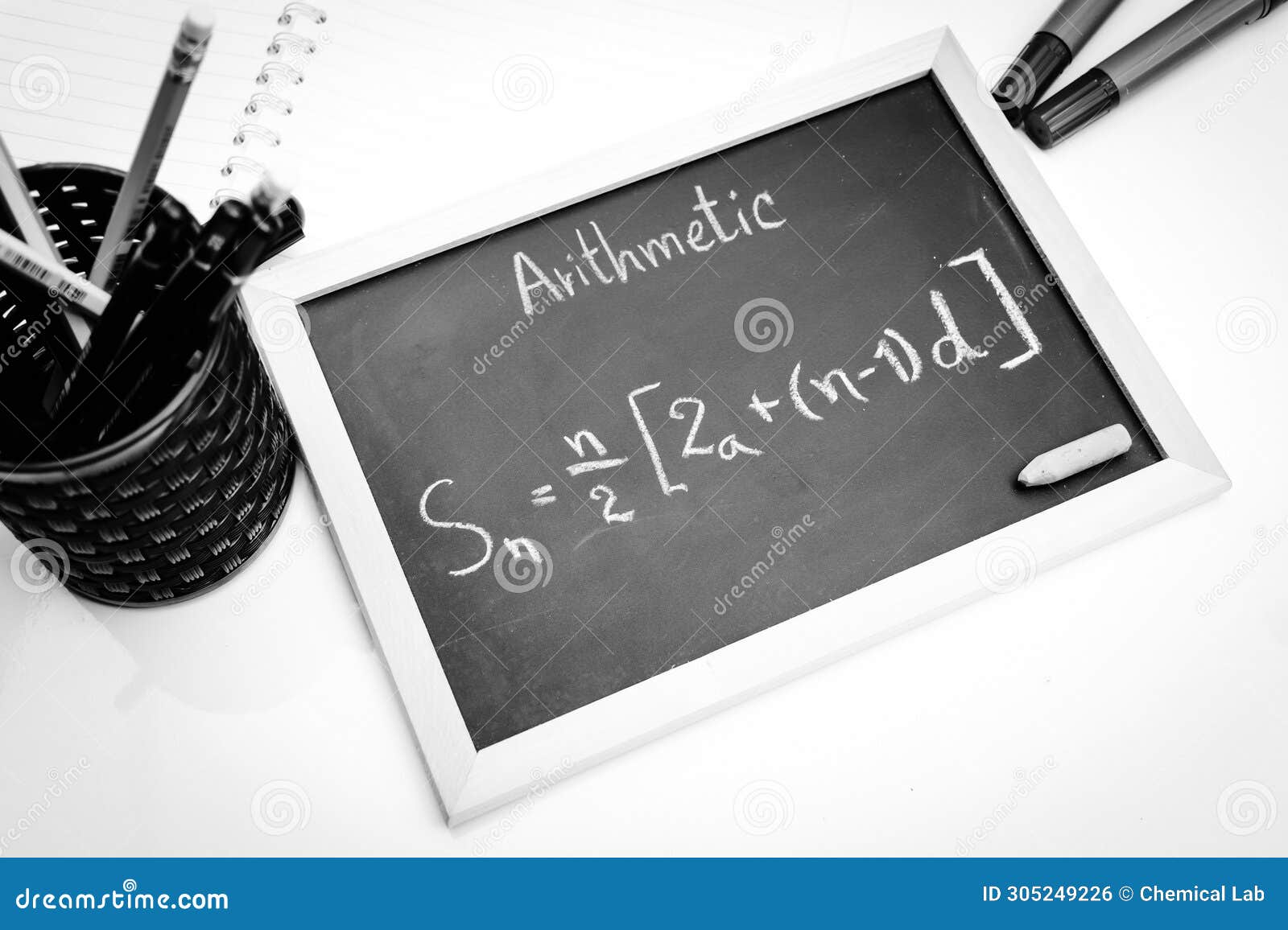 blackboard with hand written sequences and series formulas