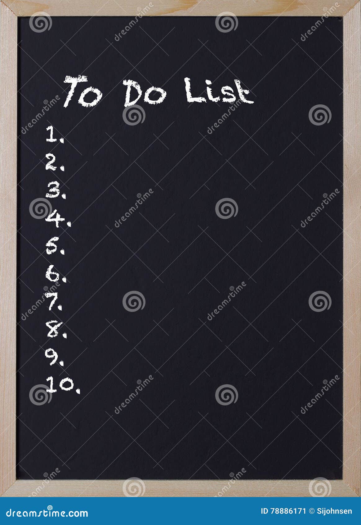 Blackboard with an Item To Do List Stock Image Image of space