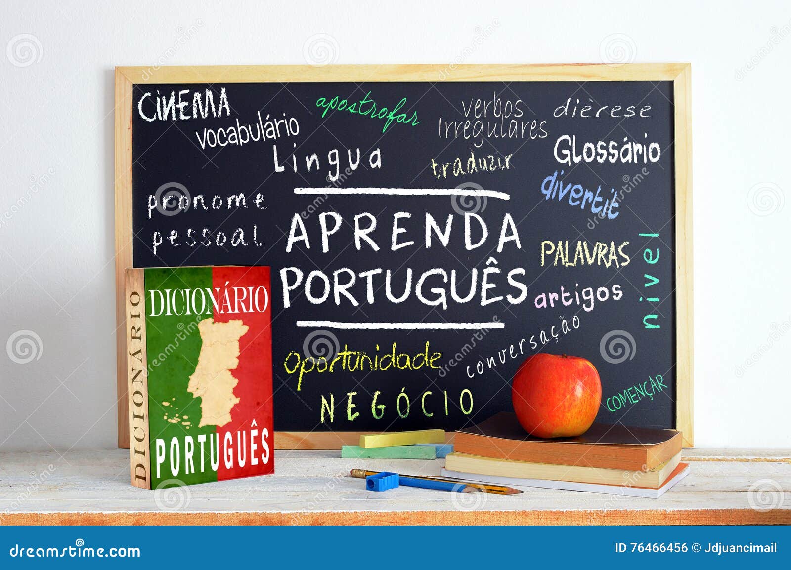 blackboard in a portuguese class