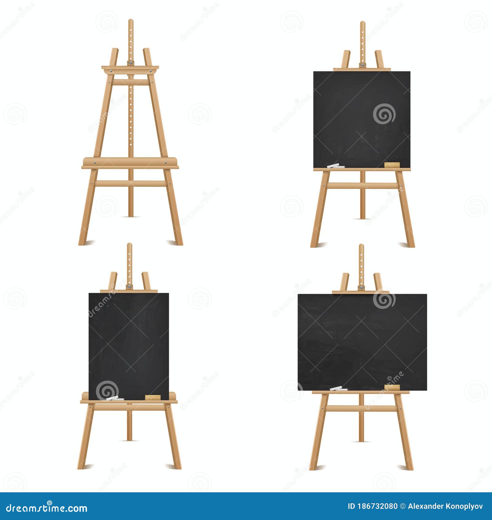 Blackboard and Whiteboard Easel Clipart Set. Digital Images or Vector  Graphics for Commercial and Personal Use. 