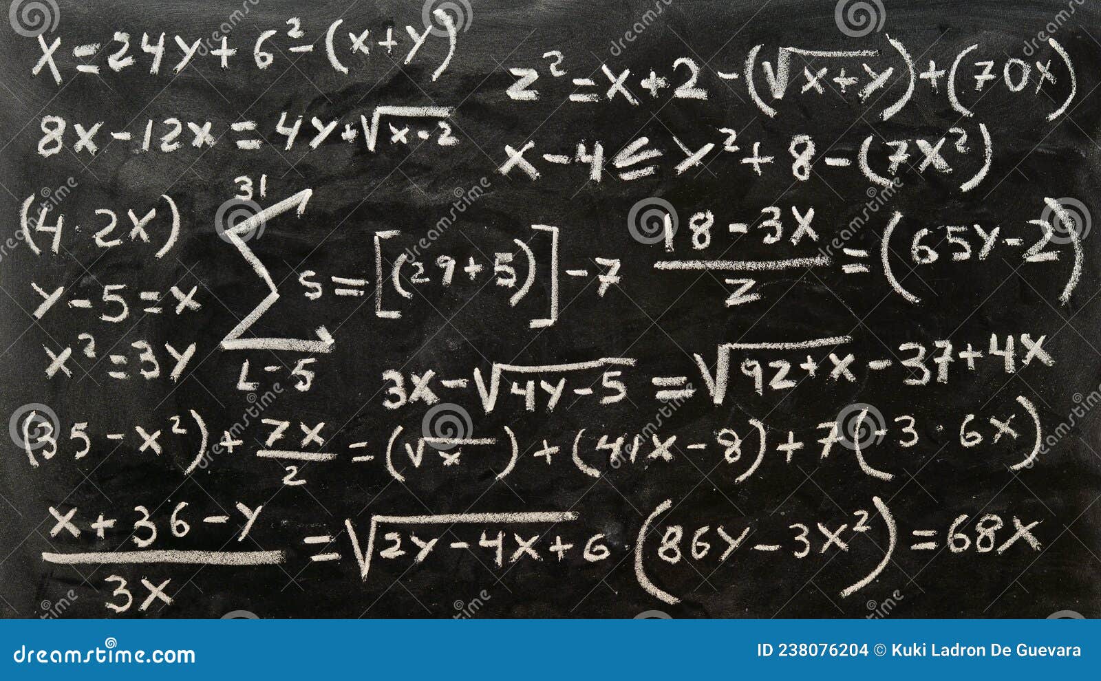blackboard written math operations